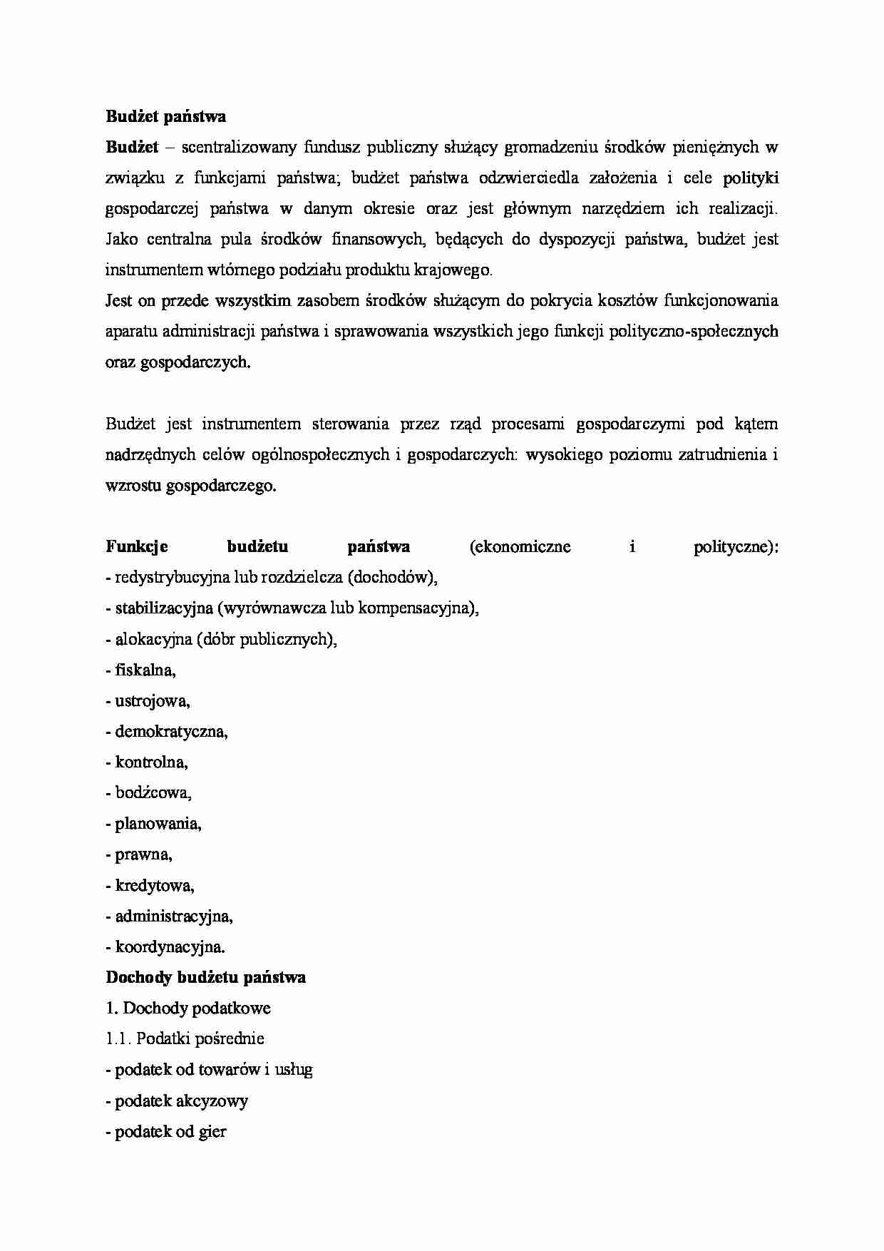 Budżet państwa - Wydatki i dochody - strona 1