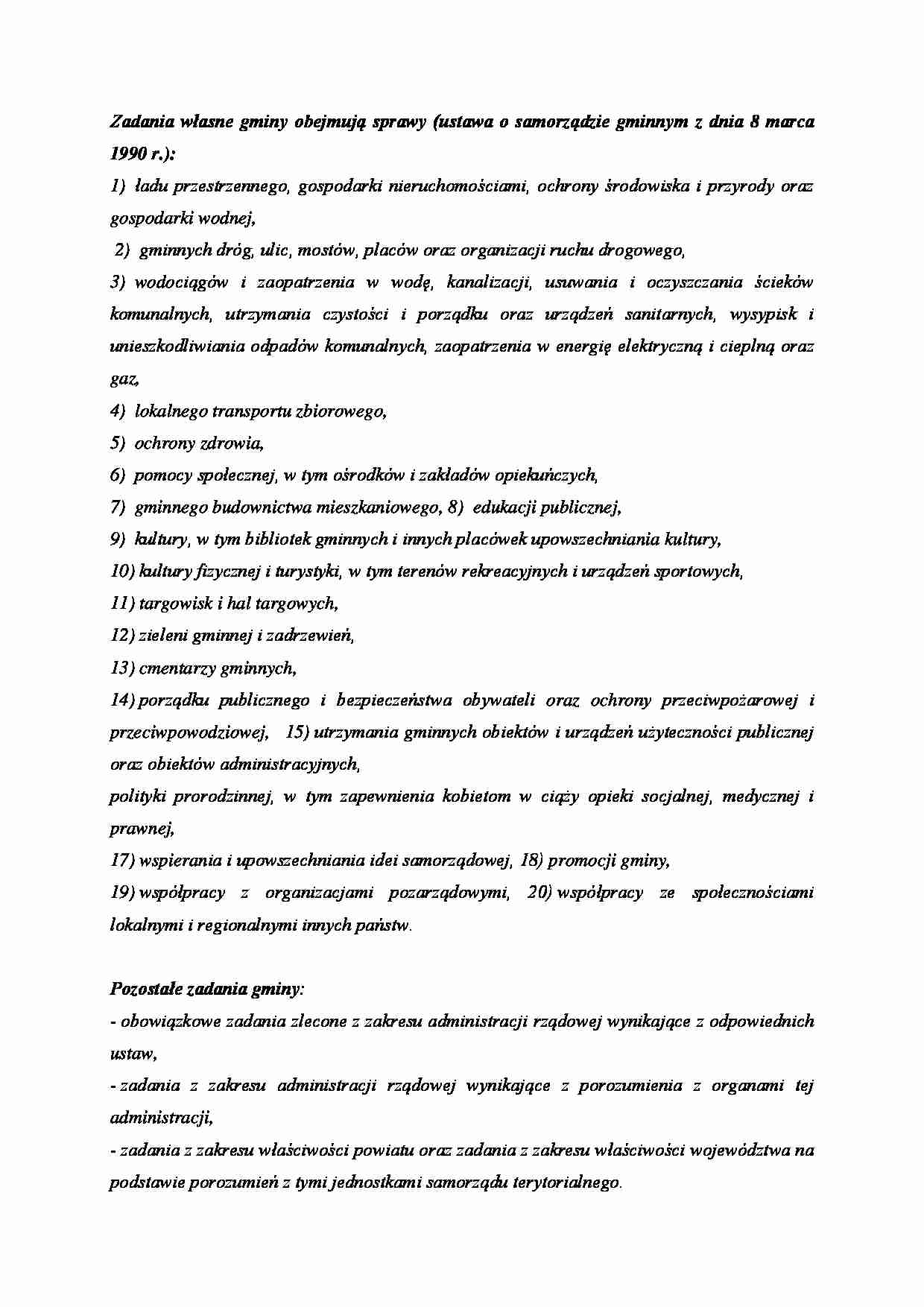 Finanse gminy - wykład - strona 1