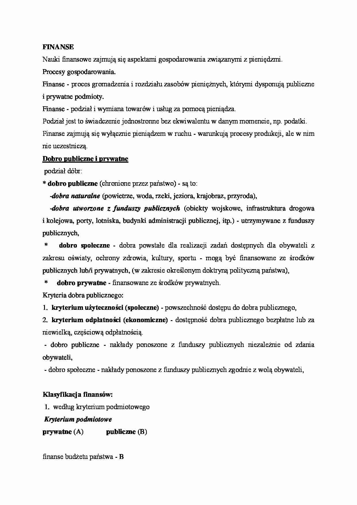Finanse - omówienie zagadnienia - strona 1
