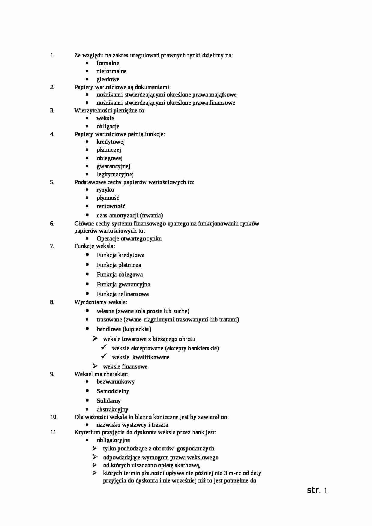 rynki finansowe u prof. dr hab. inż. Stanisław Szydło - strona 1