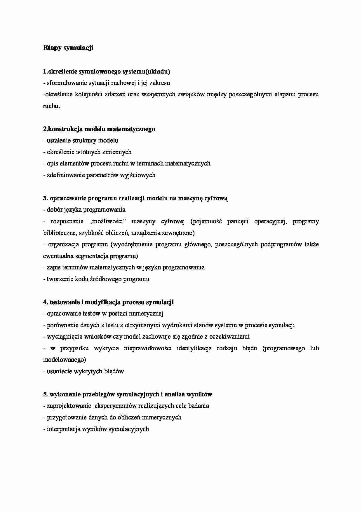 Etapy symulacji - omówienie - strona 1