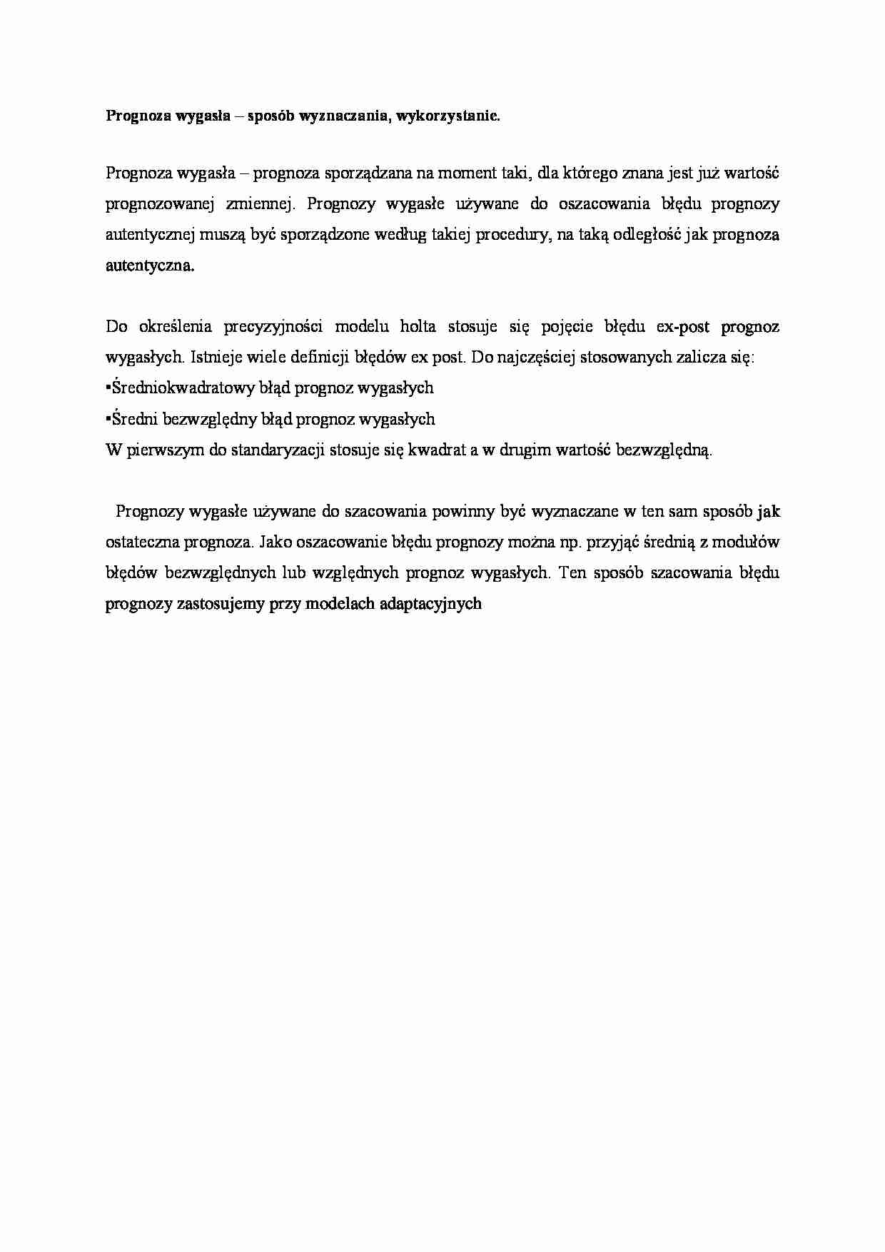 Prognoza wygasła  - omówienie zagadnienia - strona 1