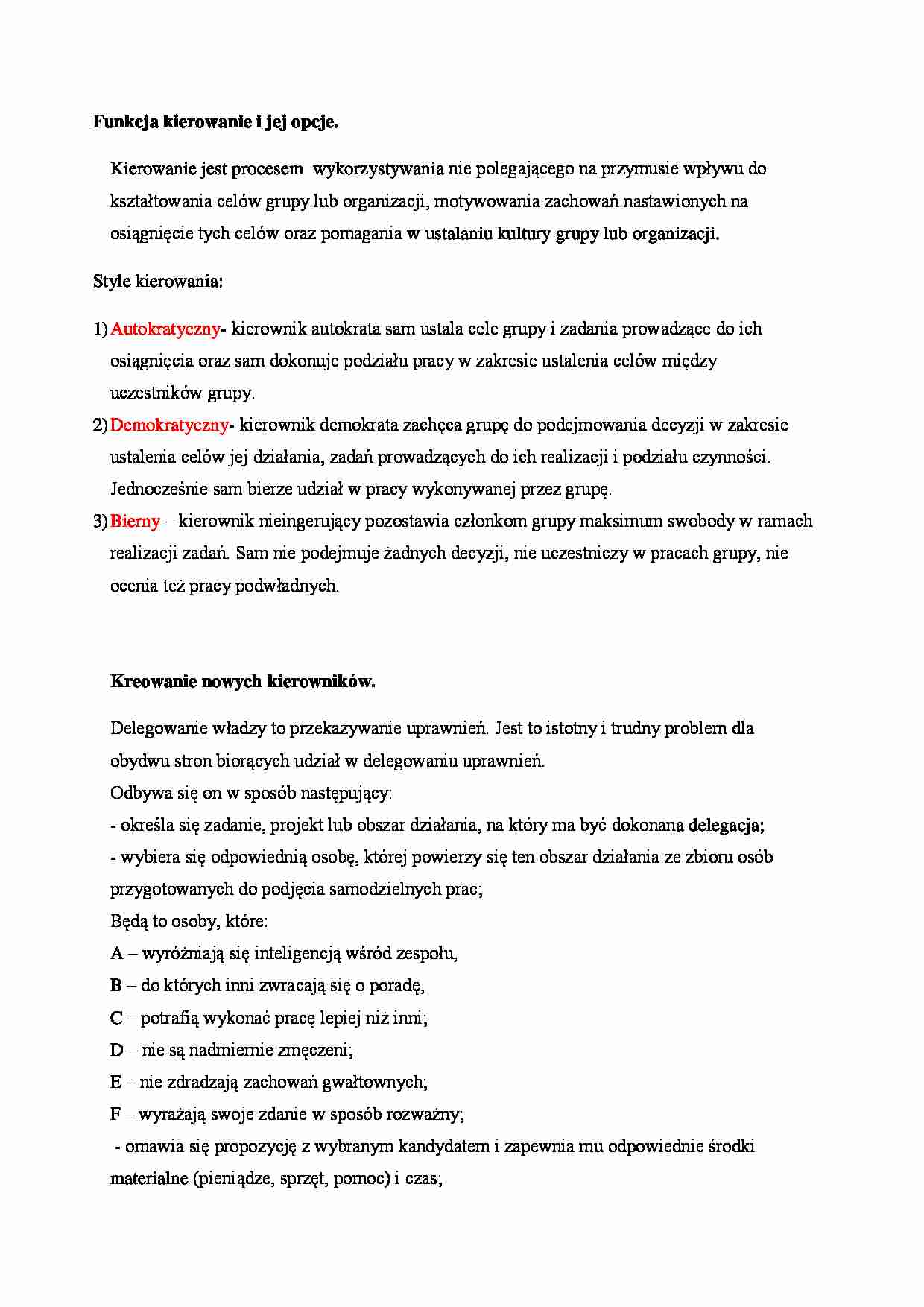 Funkcja kierowania i jej opcje - omówienie - strona 1