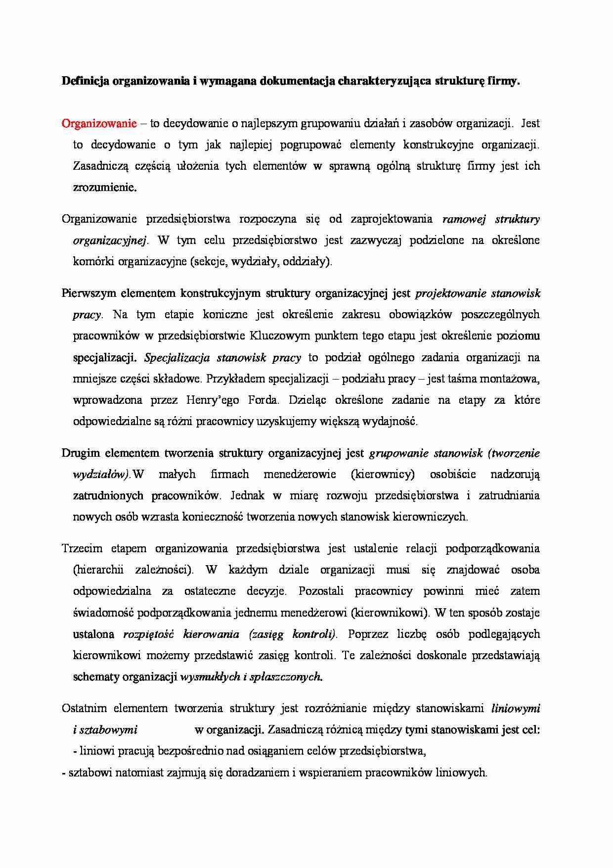 organizowanie - omówienie - strona 1