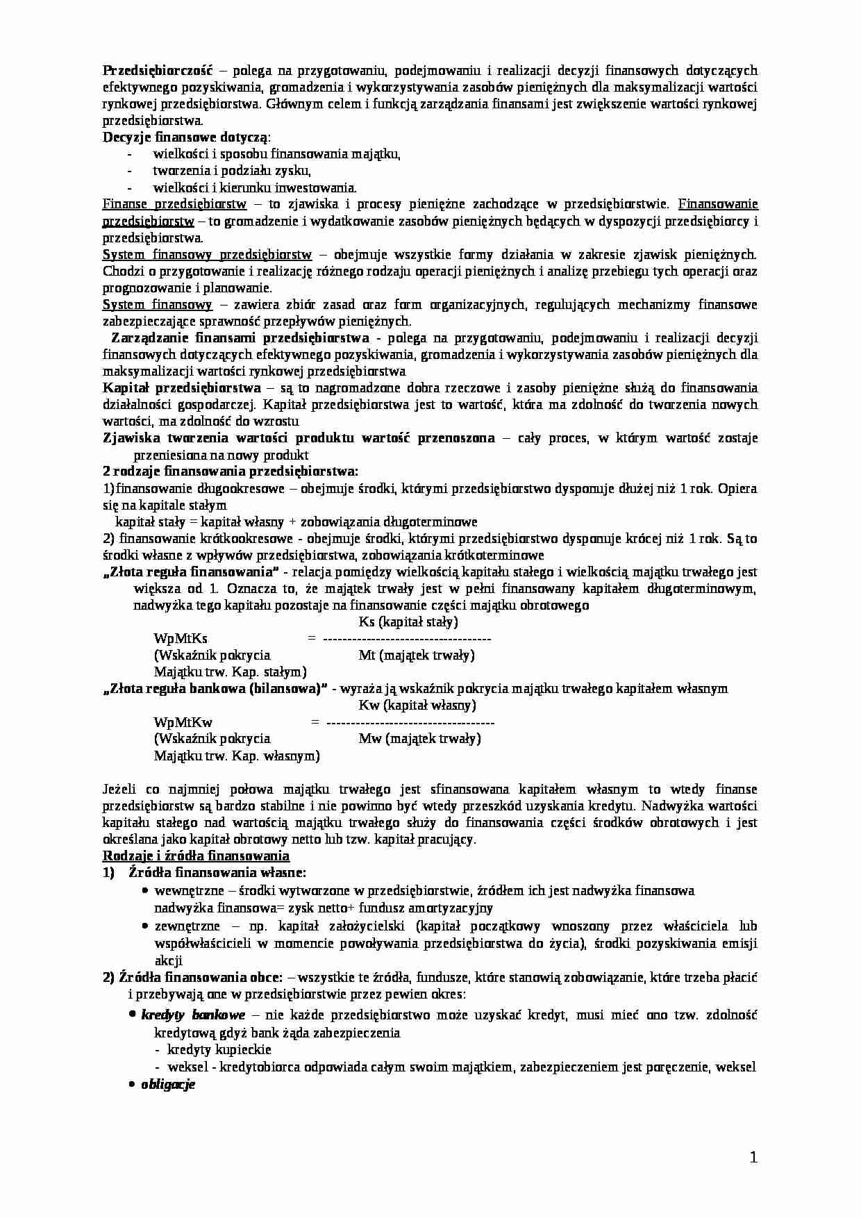 Zarządzanie finansami - strona 1