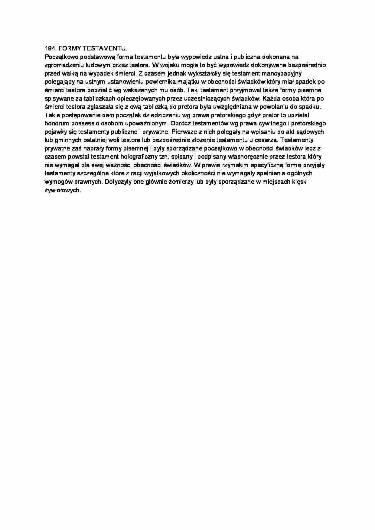 formy testamentu  - omówienie  - strona 1