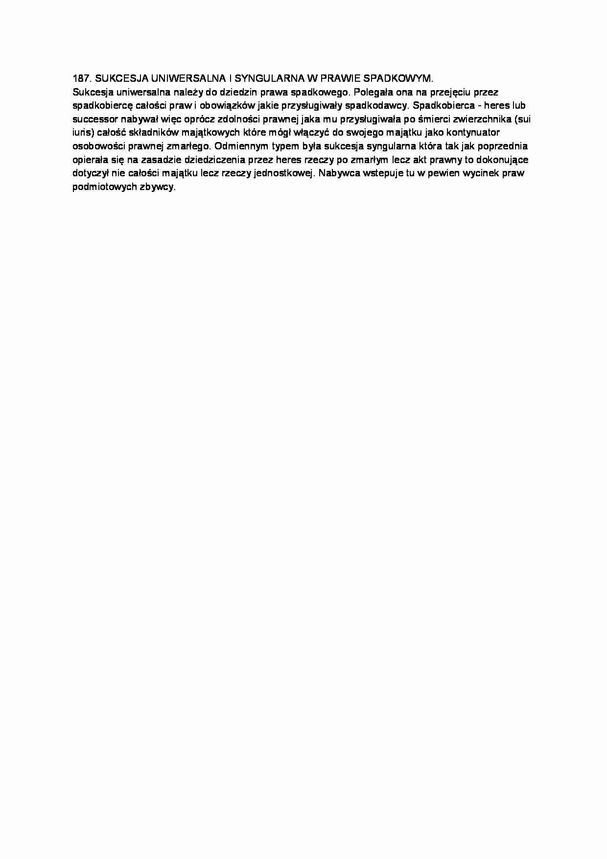 Sukcesja uniwersalna - omówienie - strona 1