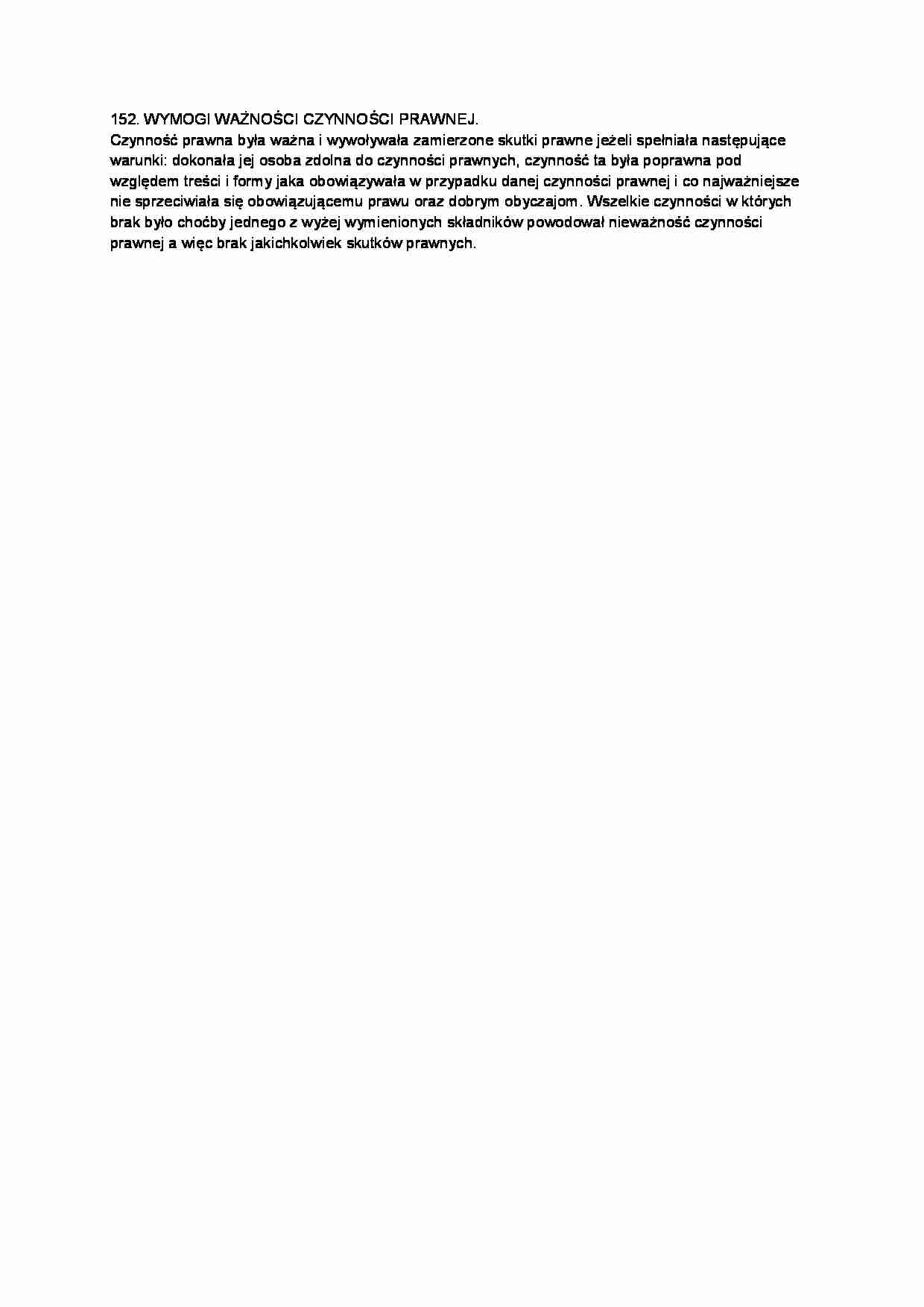 Wymogi ważności czynności prawnej - omówienie - strona 1
