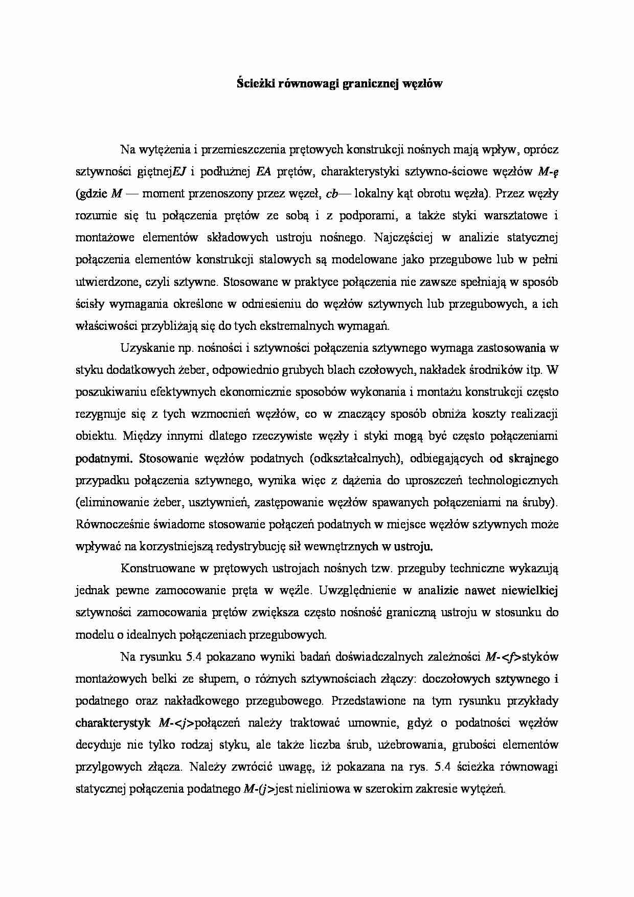 Ścieżki równowagi granicznej węzłów - wykład - strona 1