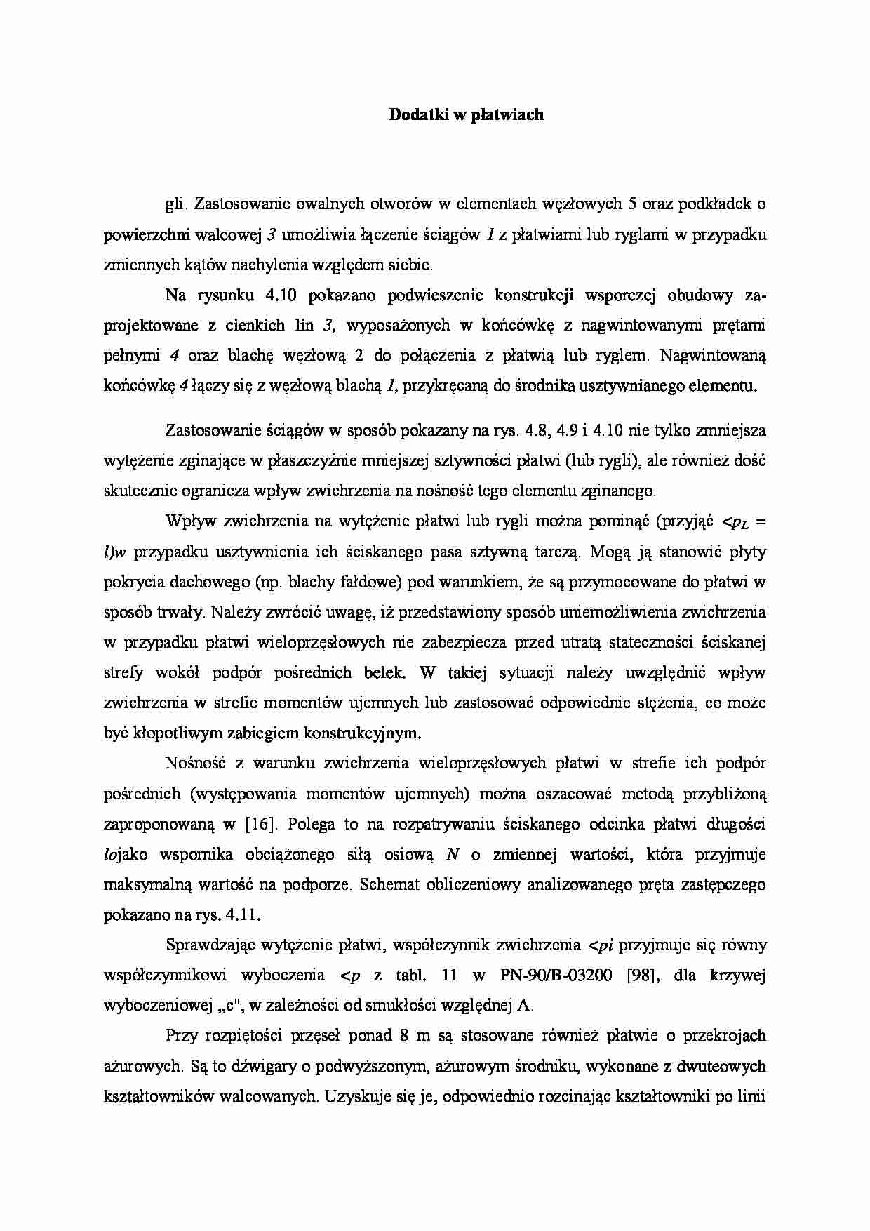 Dodatki w płatwiach - wykład - strona 1