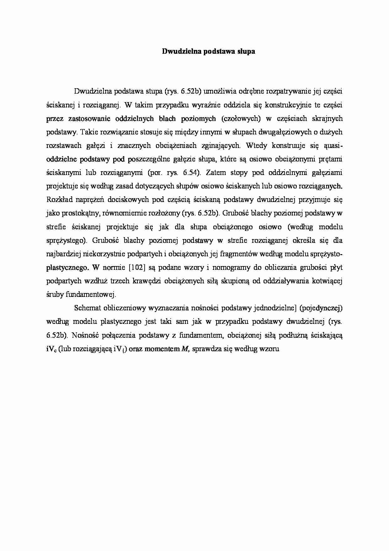 Dwudzielna podstawa słupa - wykład - strona 1