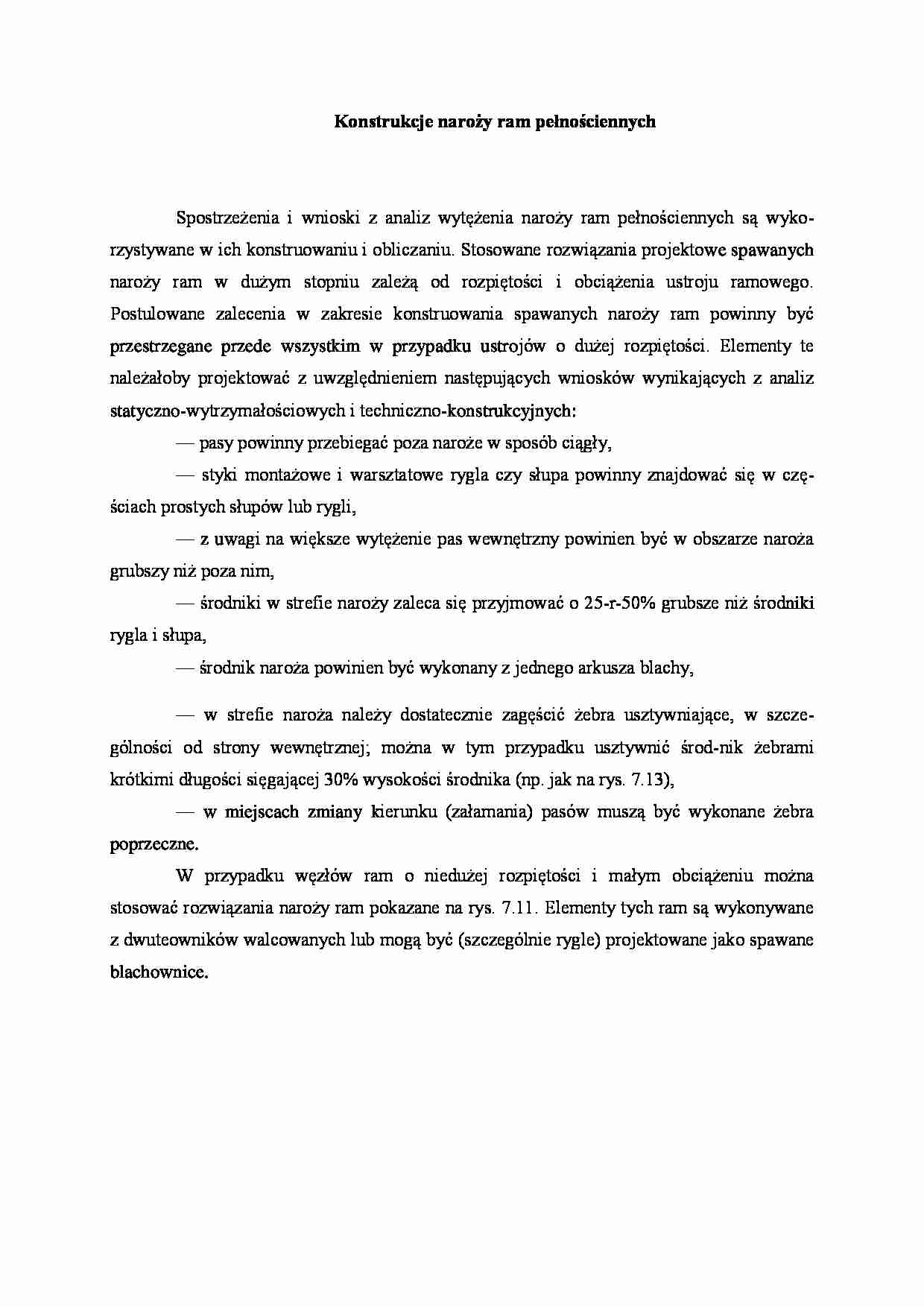 Konstrukcje naroży ram pełnościennych - wykład - strona 1