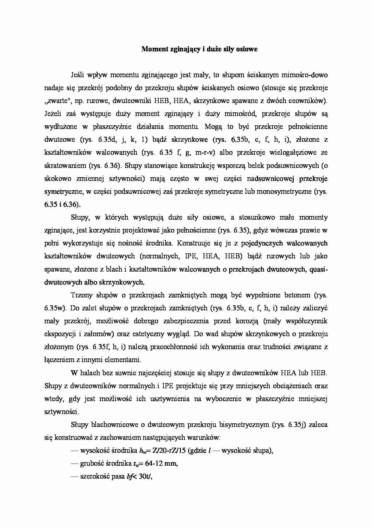 Moment zginający i duże siły osiowe - wykład - strona 1