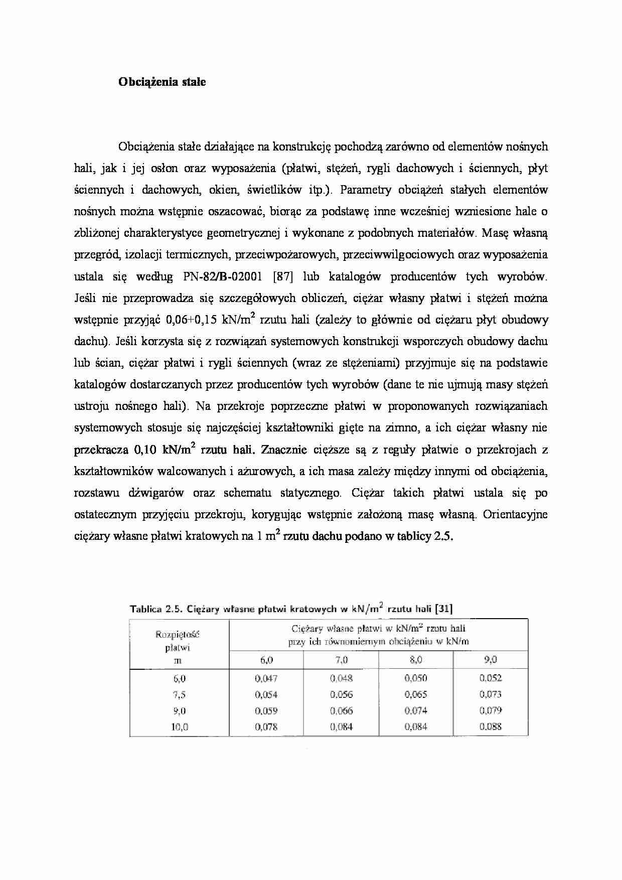 Obciążenia stałe - wykład - strona 1