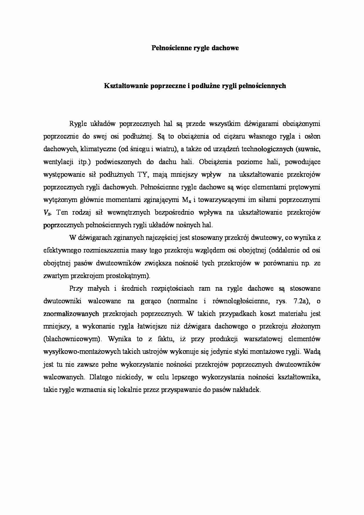 Pełnościenne rygle dachowe - wykład - strona 1