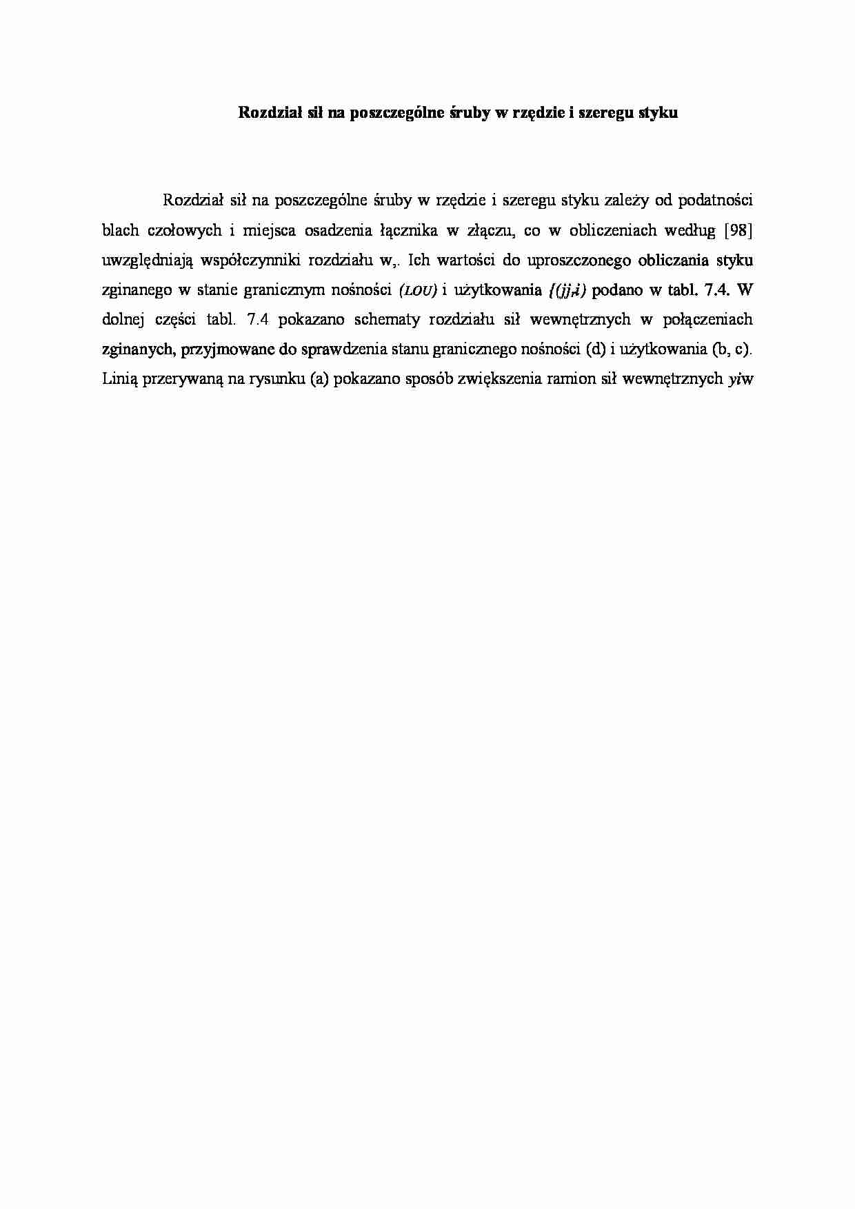 Rozdział sił na poszczególne śruby - wykład - strona 1