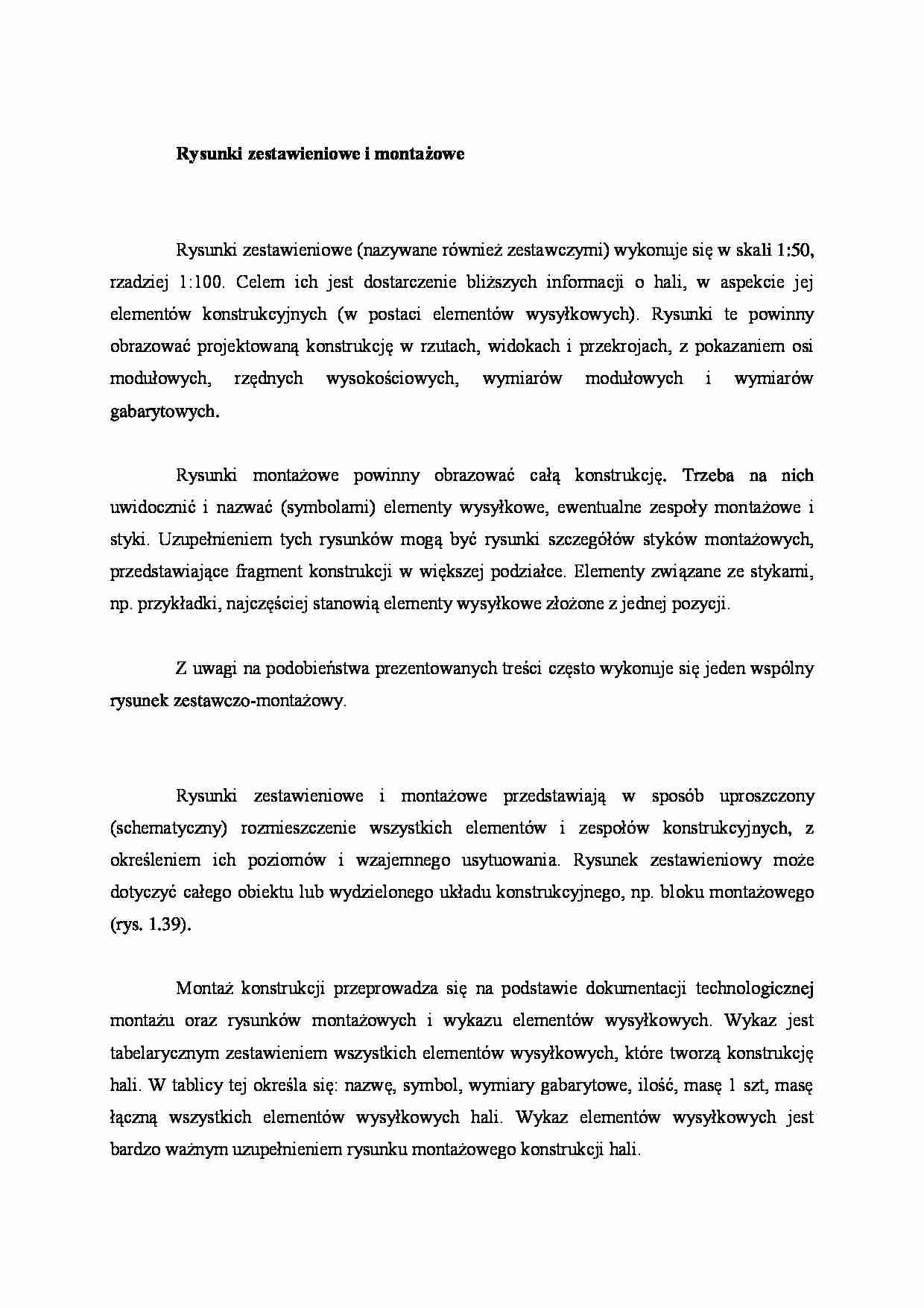 Rysunki zestawieniowe i montażowe - wykład - strona 1