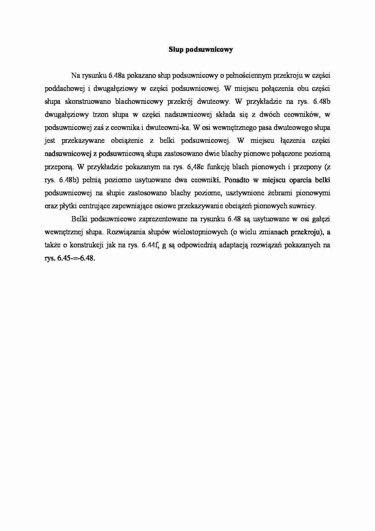 Słup podsuwnicowy - wykład - strona 1