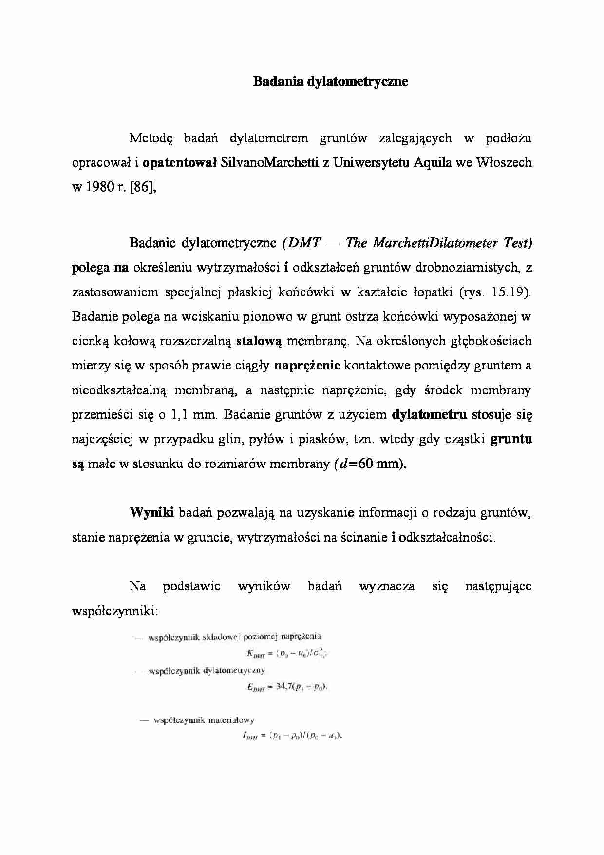 Badania dylatometryczne - wykład - strona 1