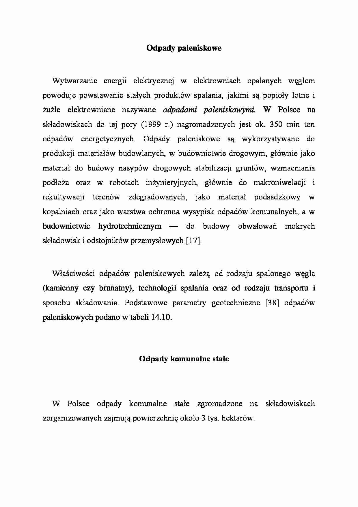 Odpady paleniskowe - wykład - strona 1