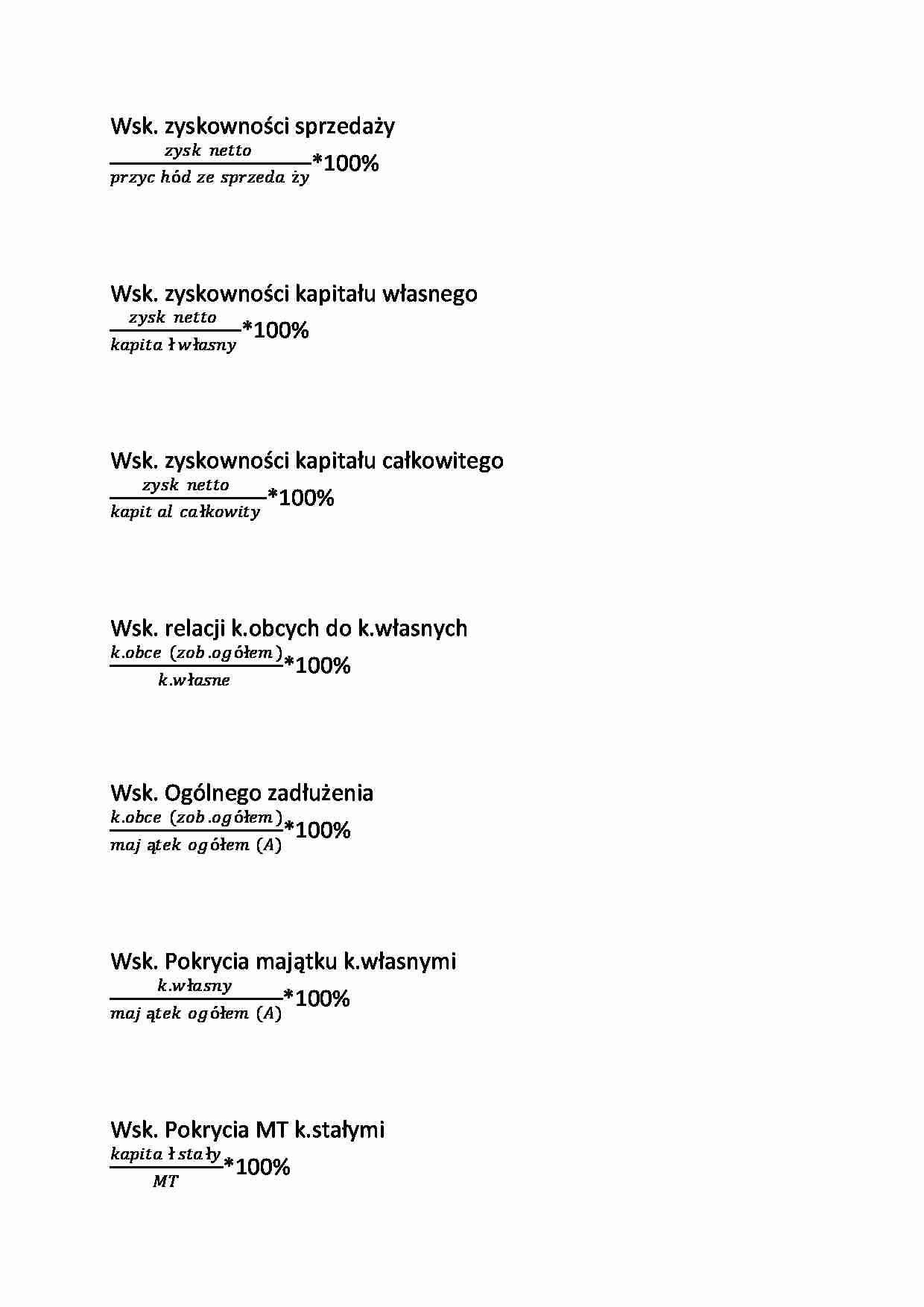 Finanse - Wsk. zyskowności sprzedaży  - strona 1