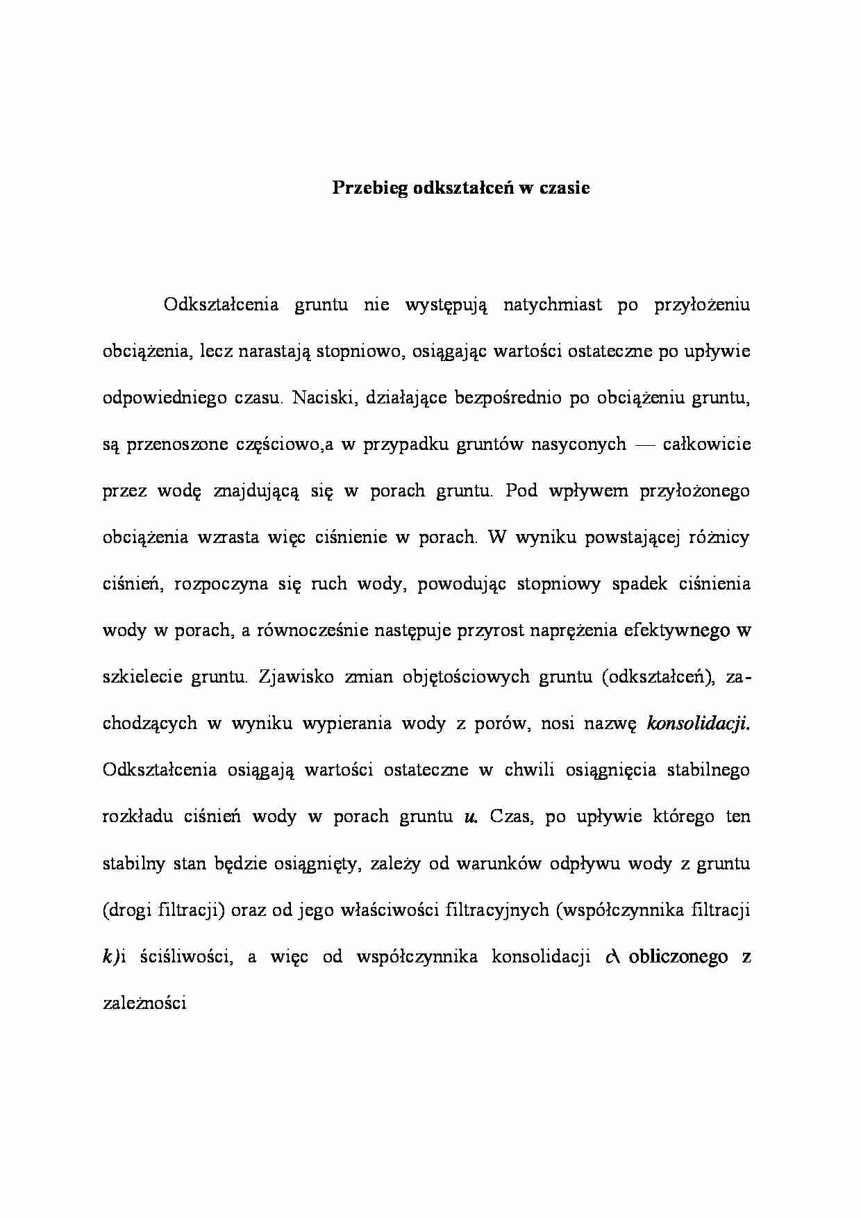 Przebieg odkształceń w czasie - wykład - strona 1