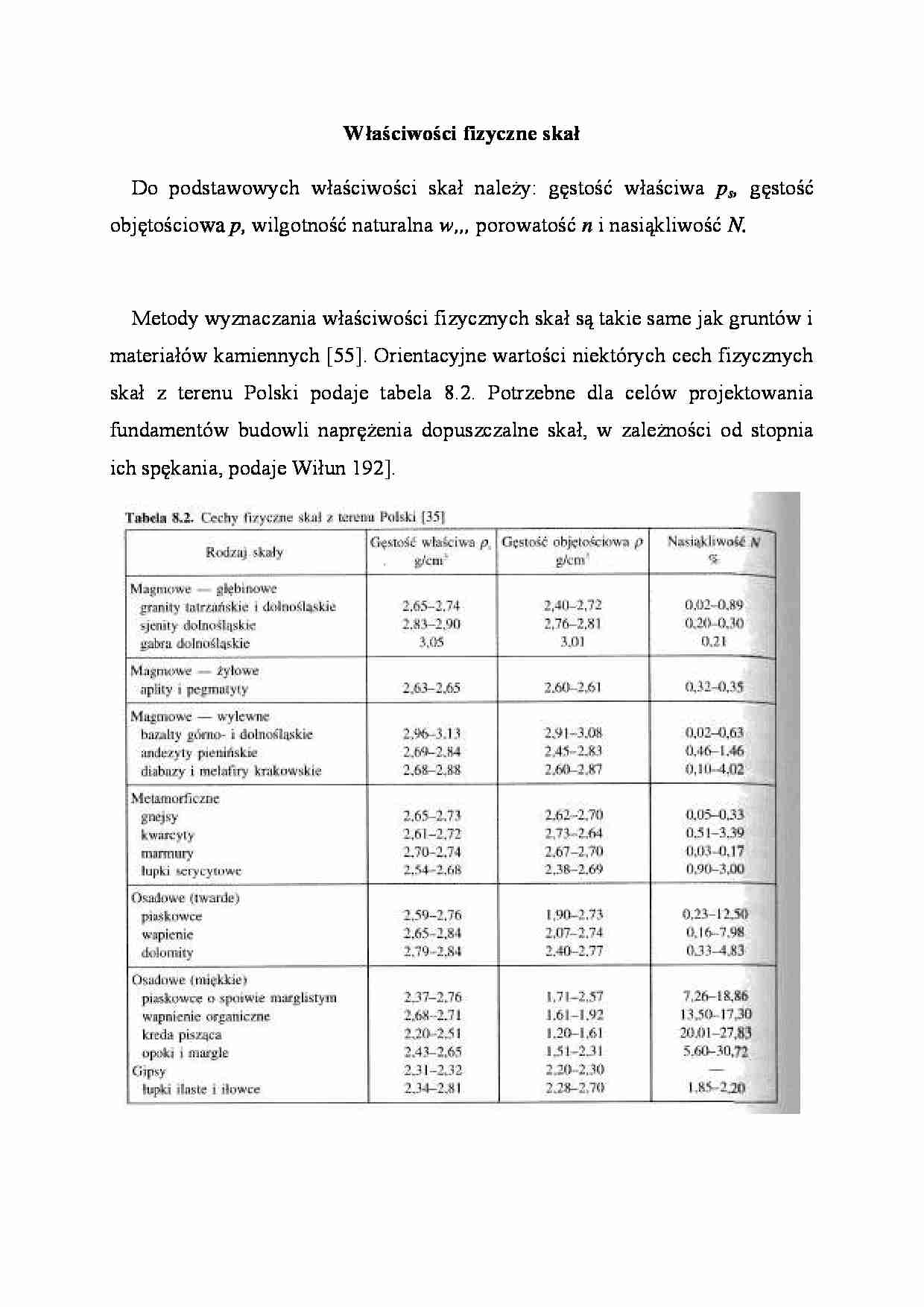 Właściwości fizyczne skał - wykład - strona 1