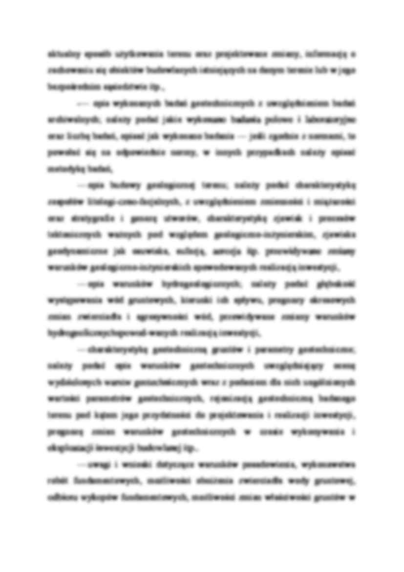 Zawartość dokumentacji geotechnicznej - wykład - strona 2