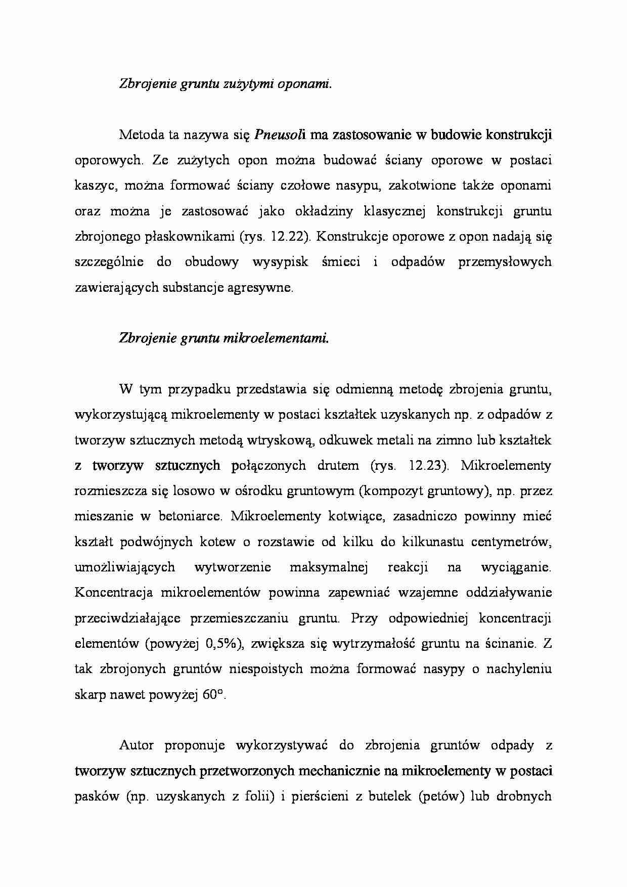 Zbrojenie gruntu zużytymi oponami - wykład - strona 1