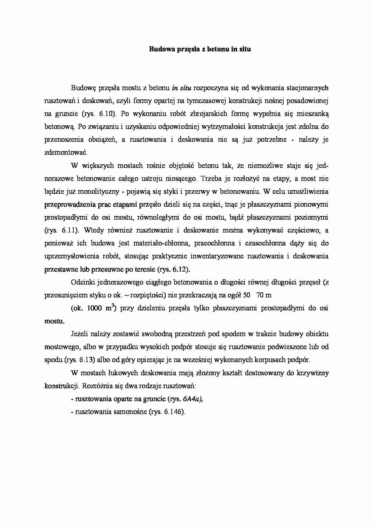 Budowa przęsła z betonu in situ - wykład - strona 1