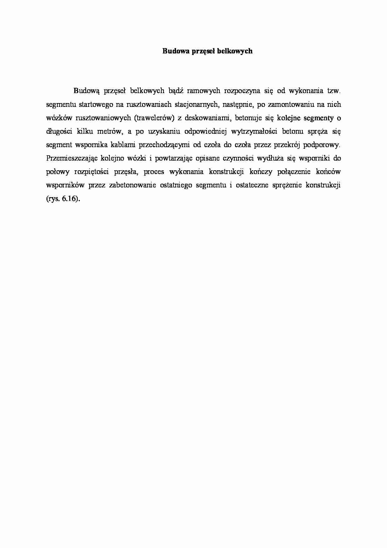 Budowa przęseł belkowych - wykład - strona 1