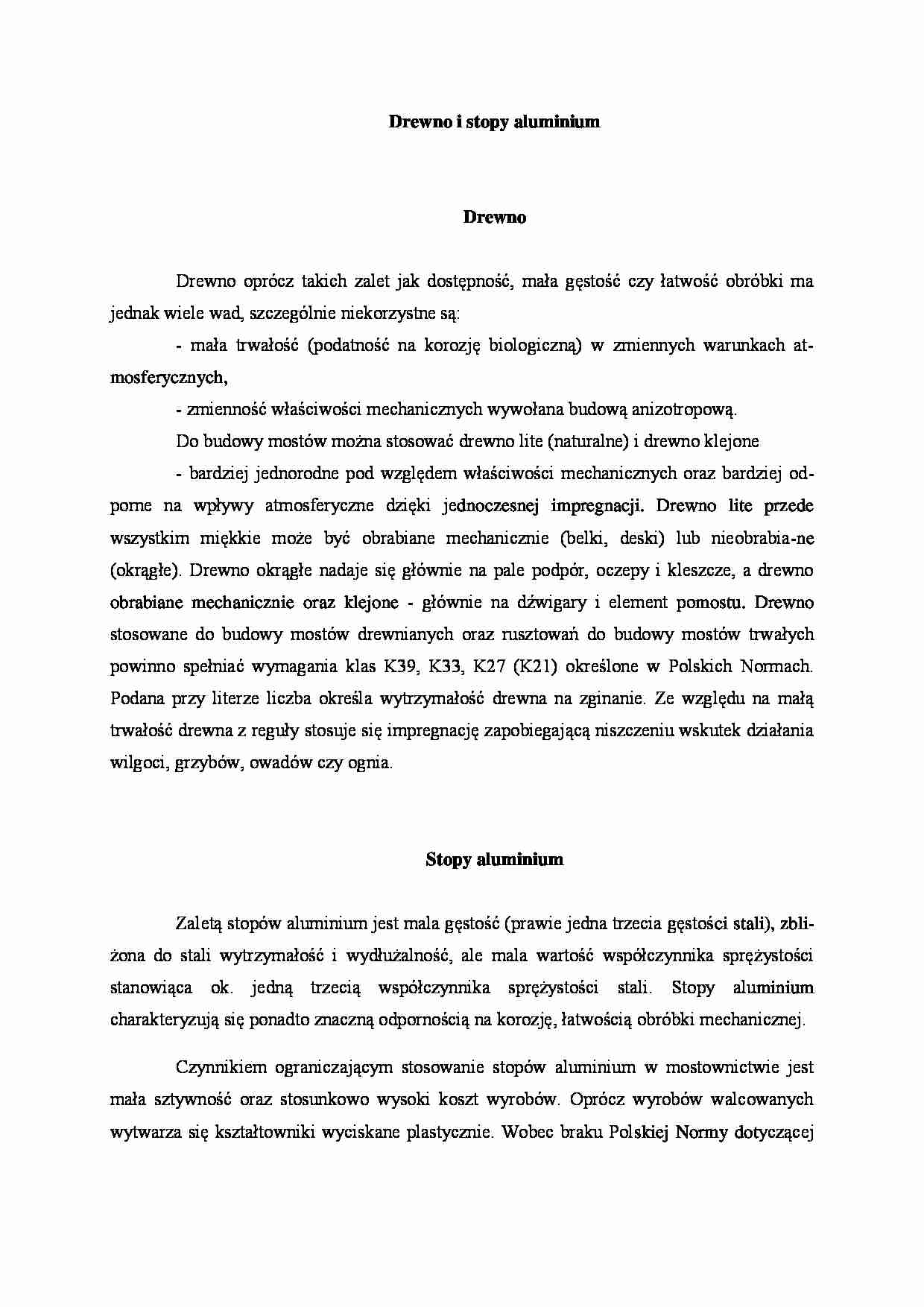 Drewno i stopy aluminium - wykład - strona 1