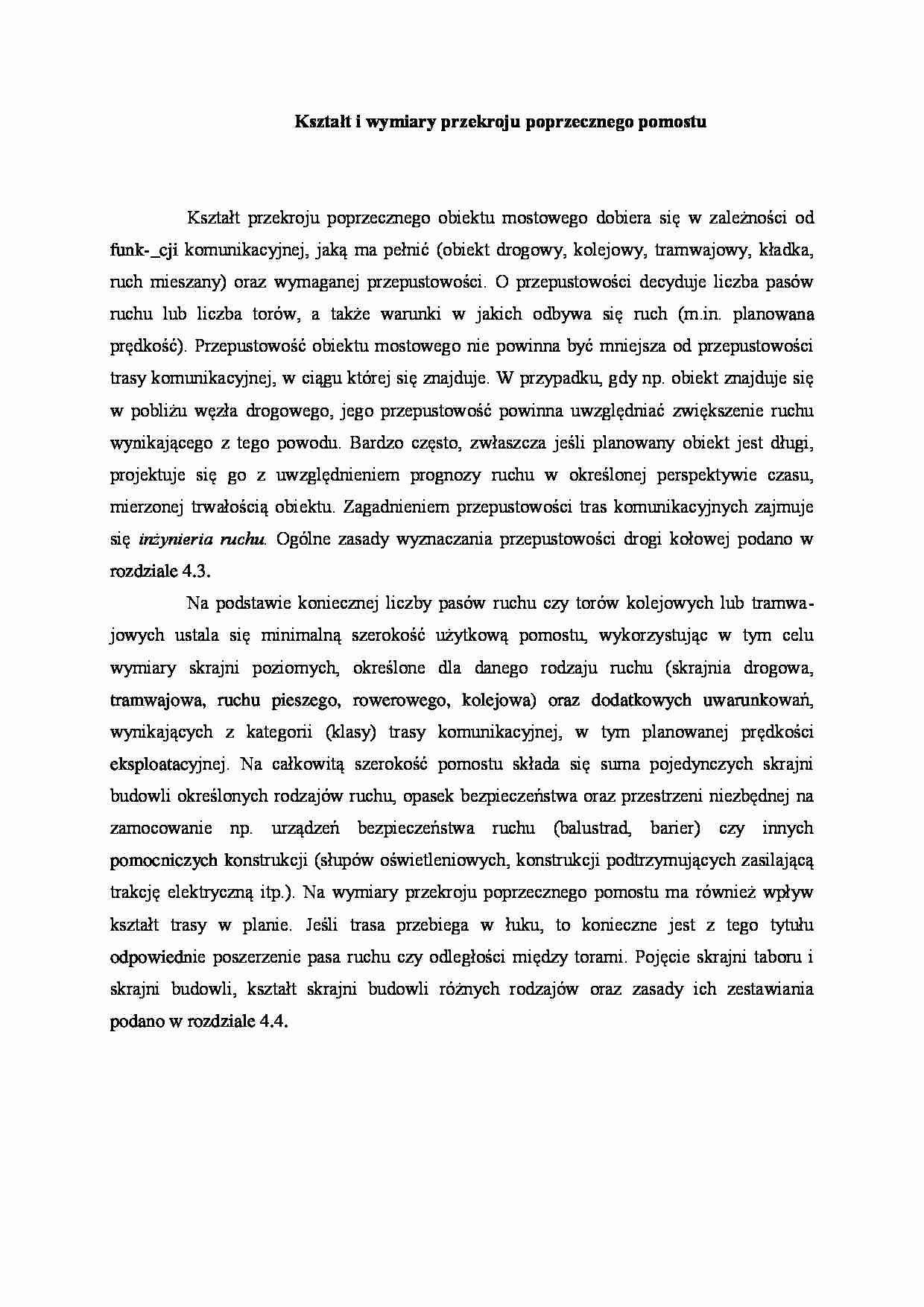 Kształt i wymiary przekroju poprzecznego pomostu - wykład - strona 1