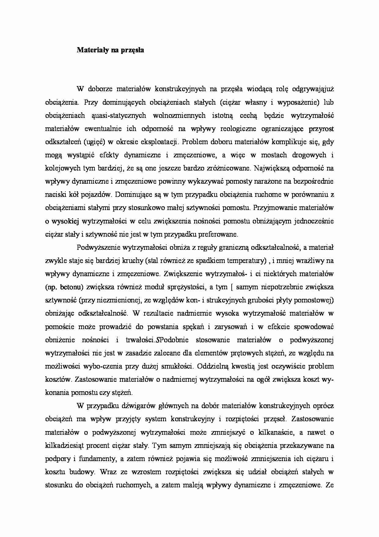 Materiały na przęsła - wykład - strona 1