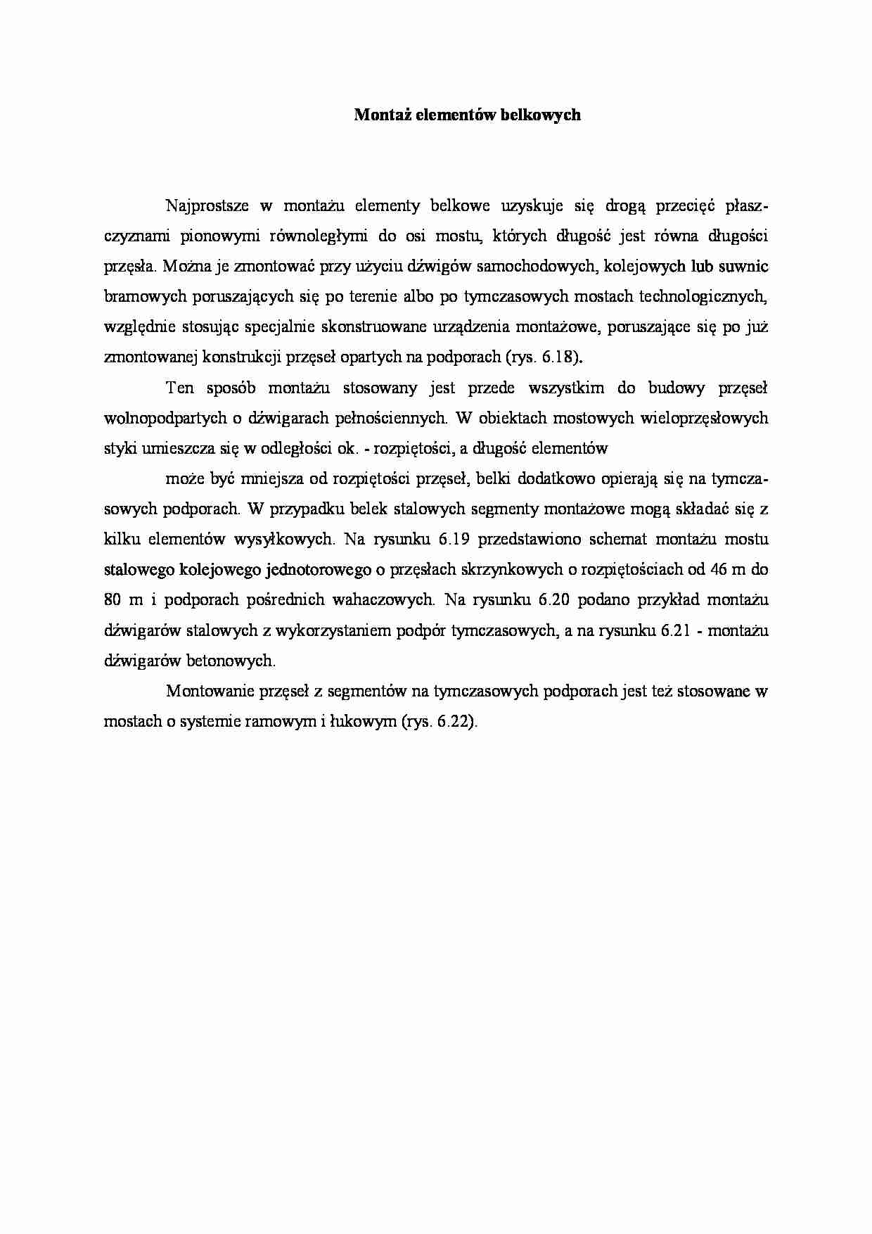 Montaż elementów belkowych - wykład - strona 1