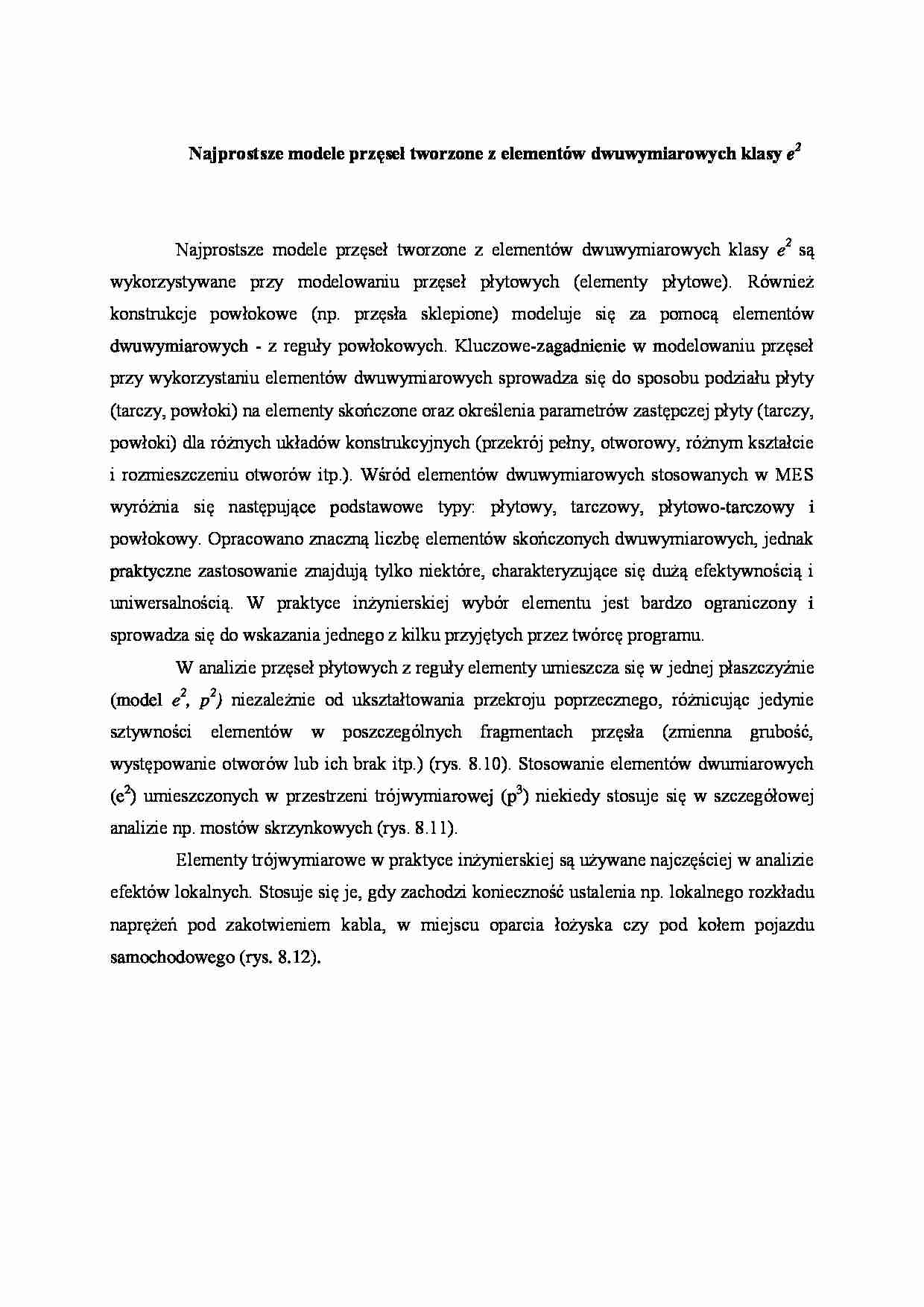Najprostsze modele przęseł - wykład - strona 1