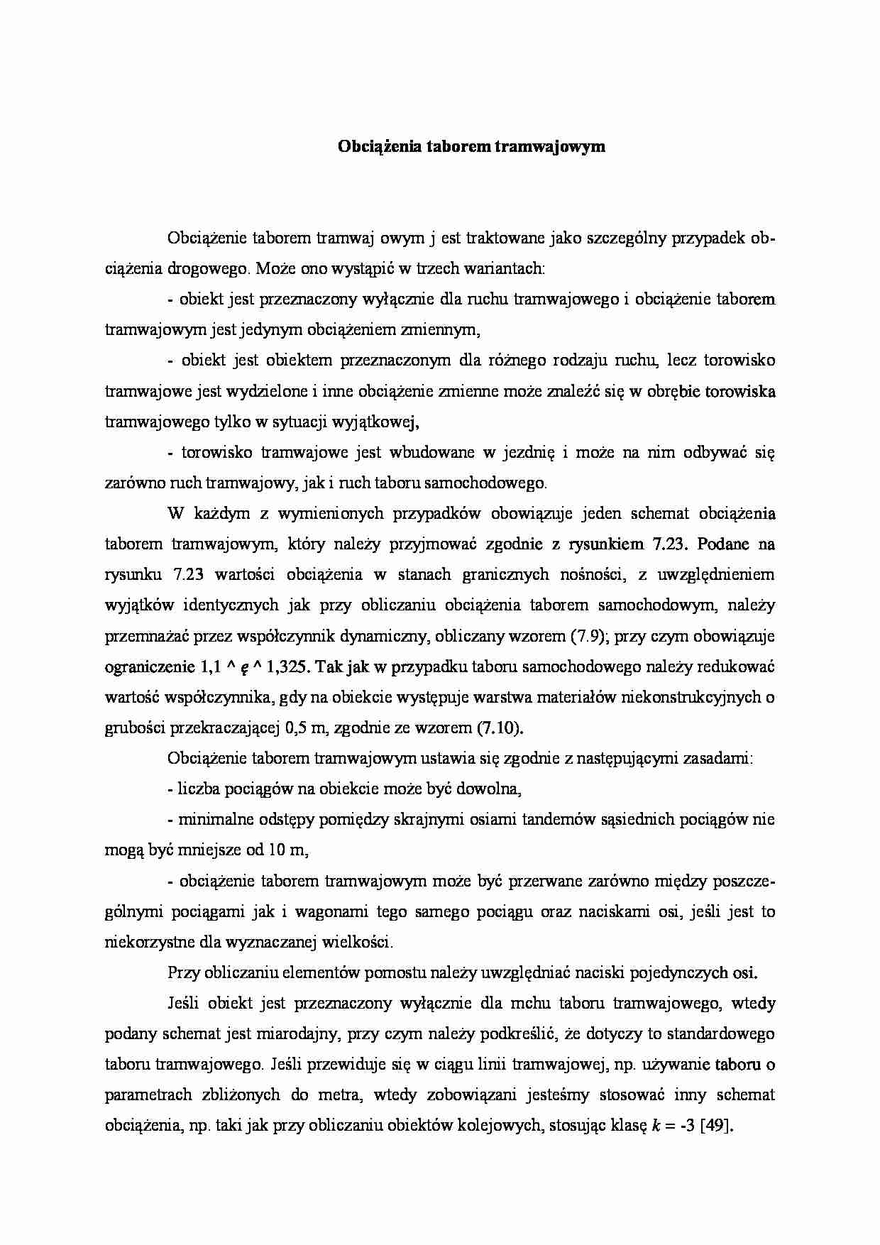 Obciążenia taborem tramwajowym - wykład - strona 1