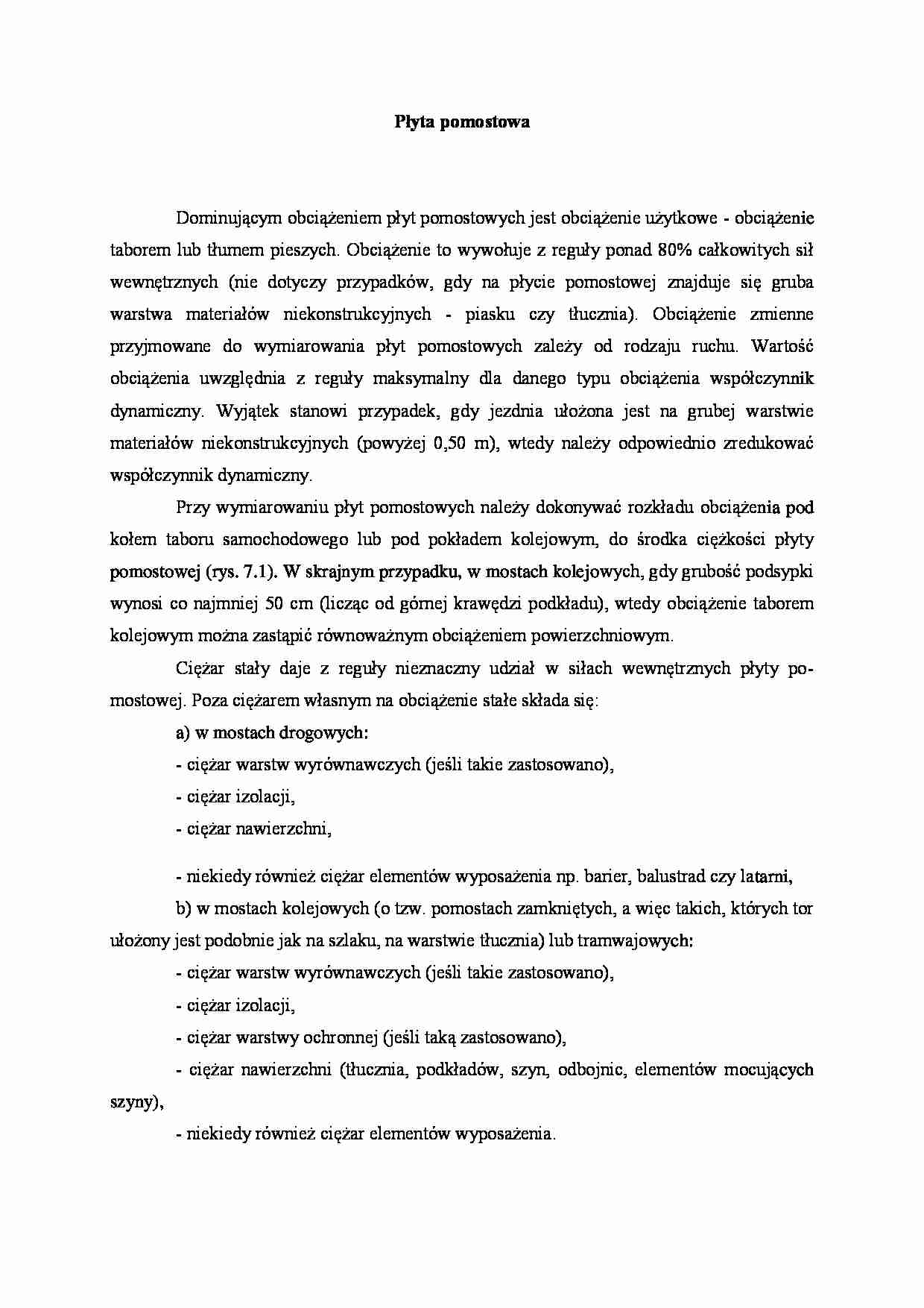 Płyta pomostowa obciążenia - wykład - strona 1