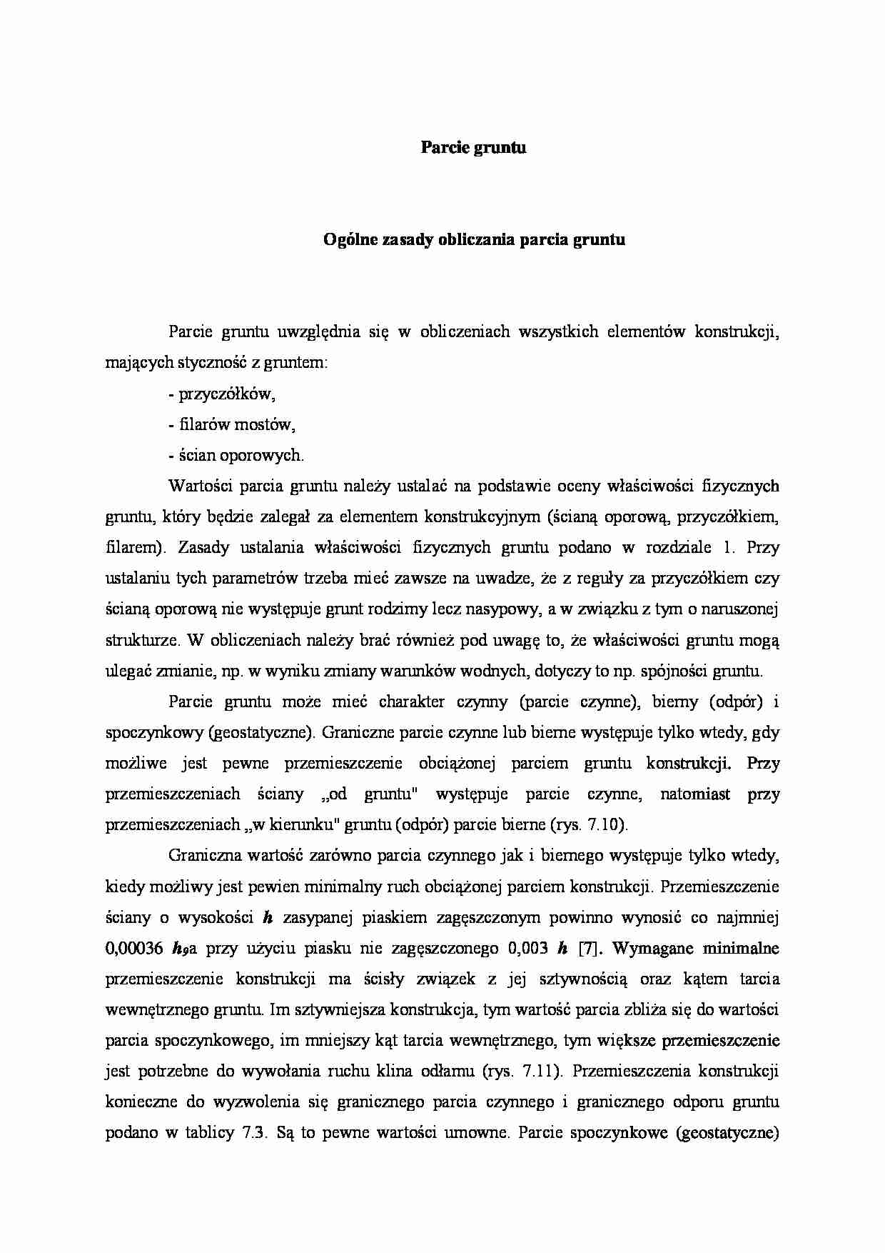 Parcie gruntu - wykład - strona 1