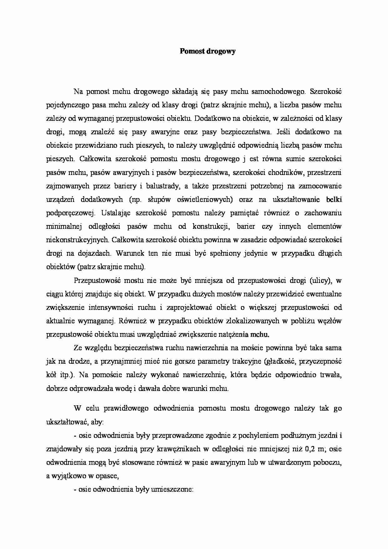 Pomost drogowy - wykład - strona 1