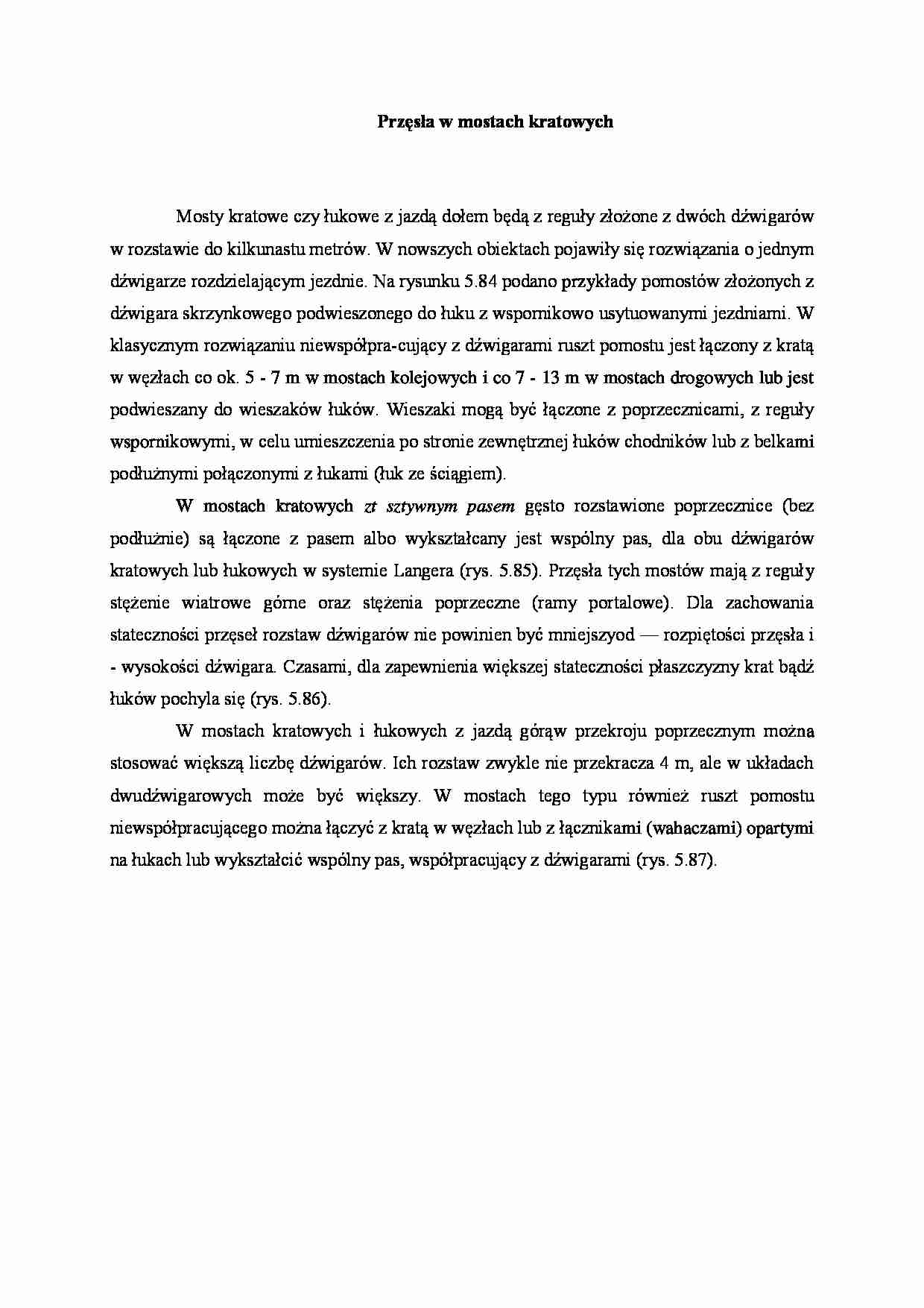 Przęsła w mostach kratowych - wykład - strona 1