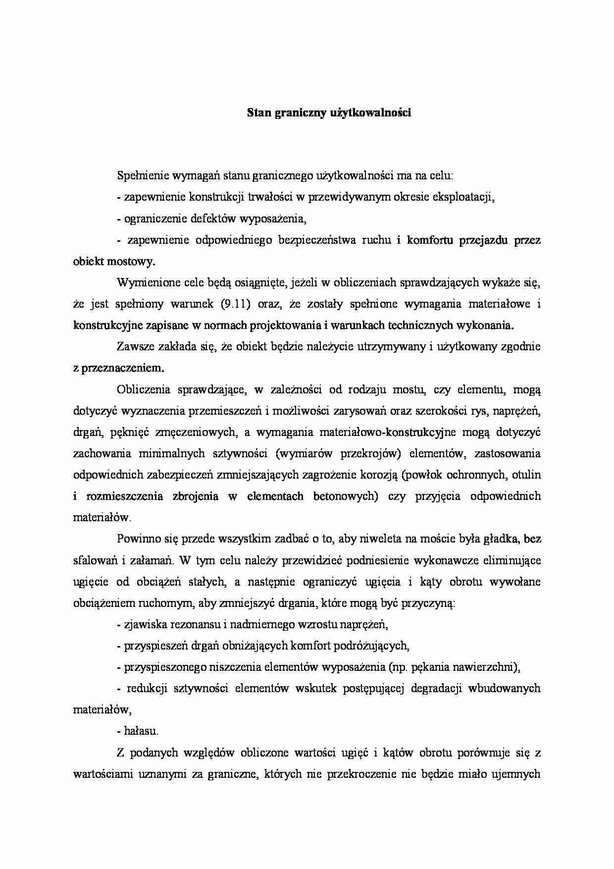 Stan graniczny użytkowalności - wykład - strona 1