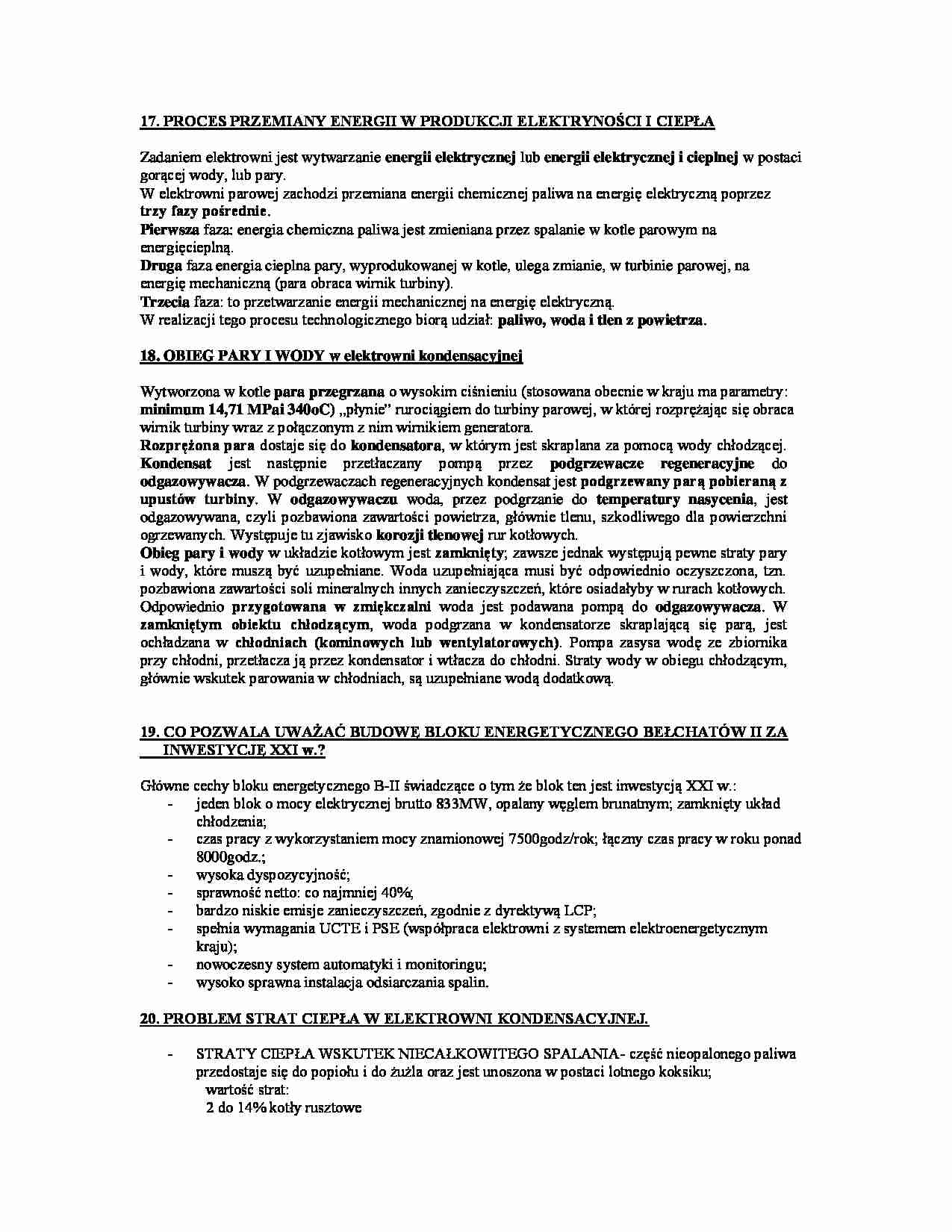 Produkcja elektryczności-opracowanie - strona 1