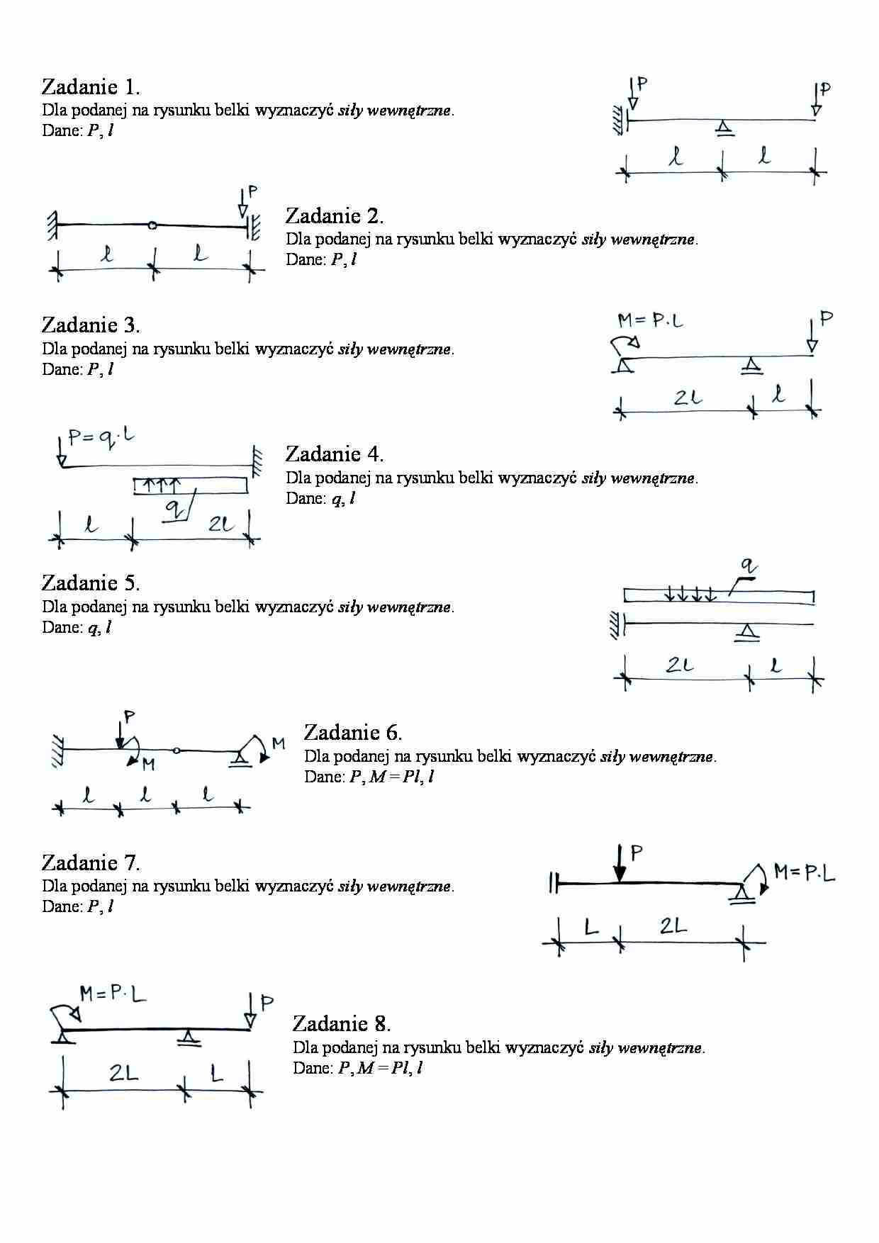 Siły wewnętrzne-zadania - strona 1
