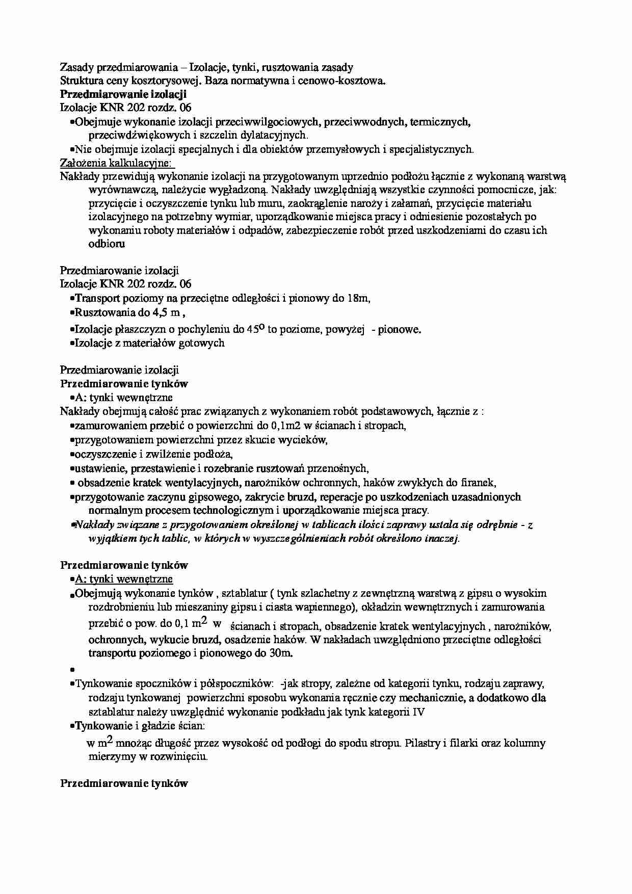 Zasady przedmiarowania-opracowanie - strona 1