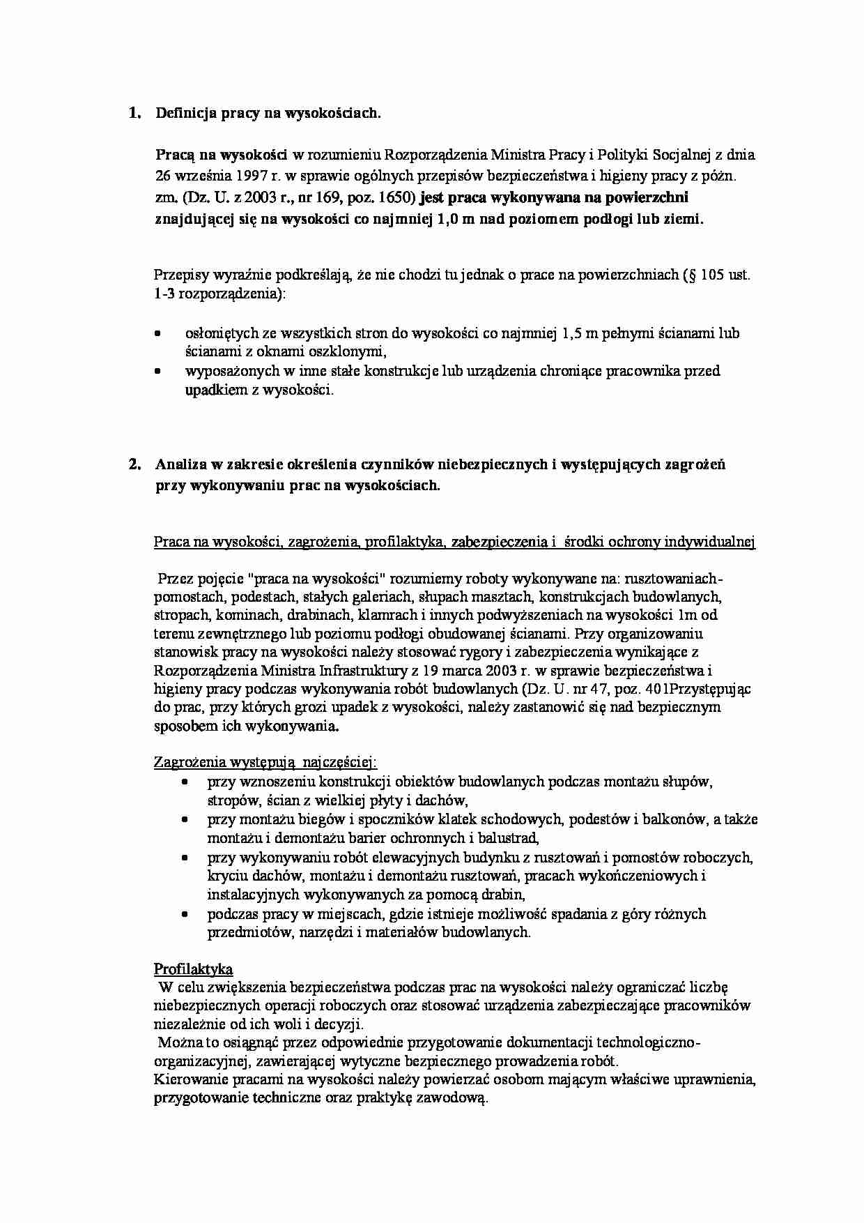 Prace na wysokości-opracowanie - strona 1