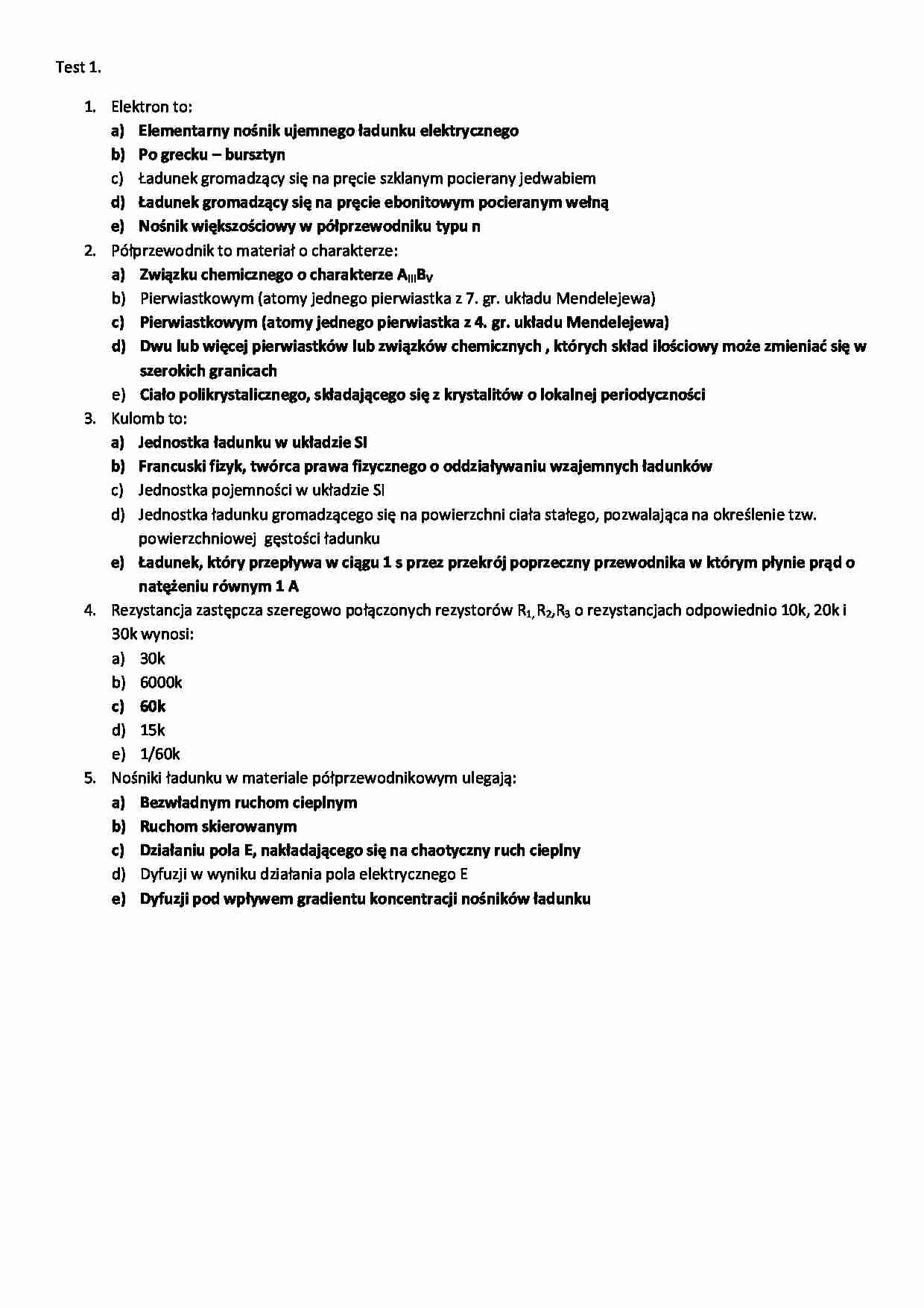 Podstawy Elektrotechniki i Elektroniki-pytania zamknięte  - strona 1