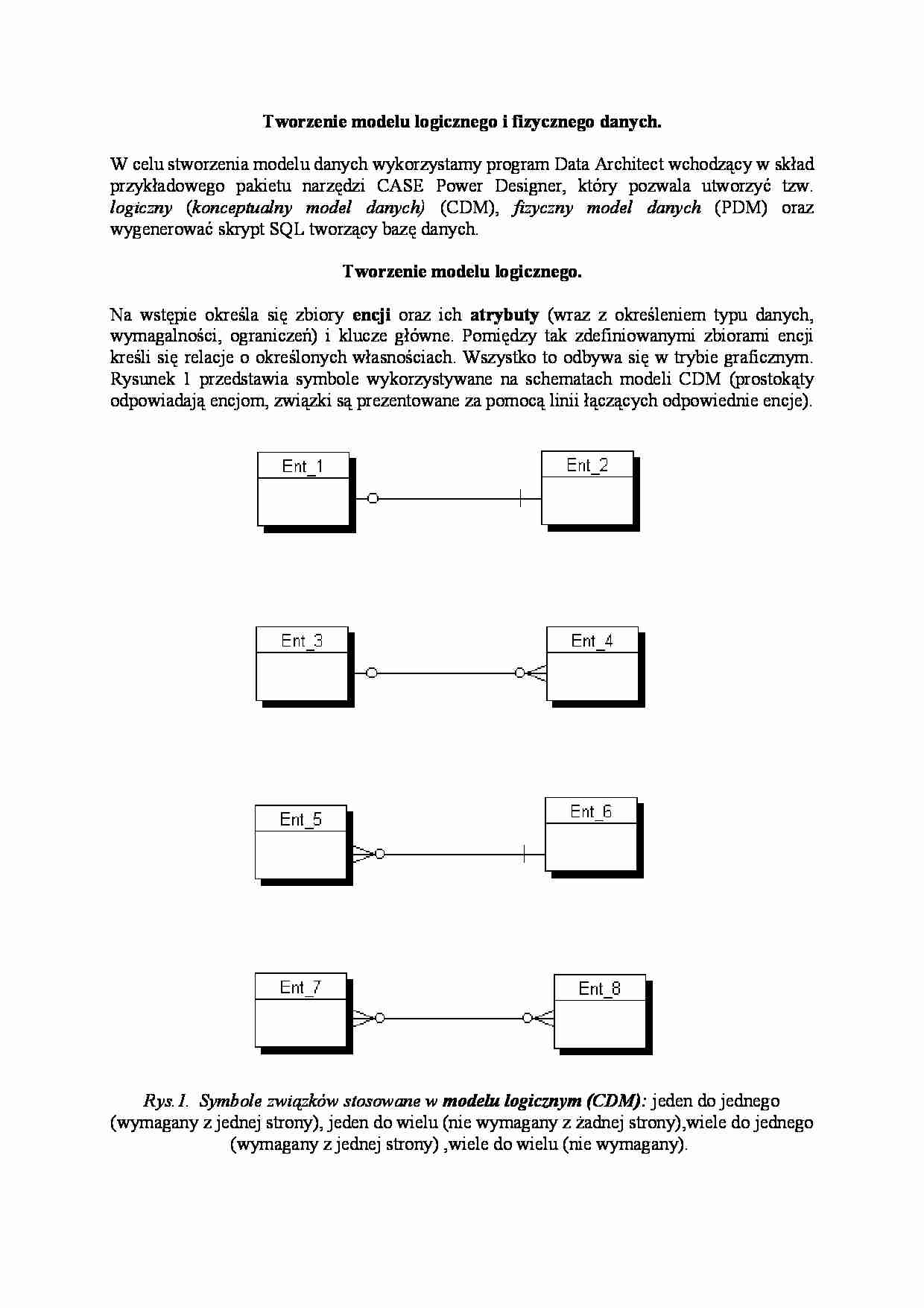 Tworzenie modelu logicznego i fizycznego danych-opracowanie - strona 1