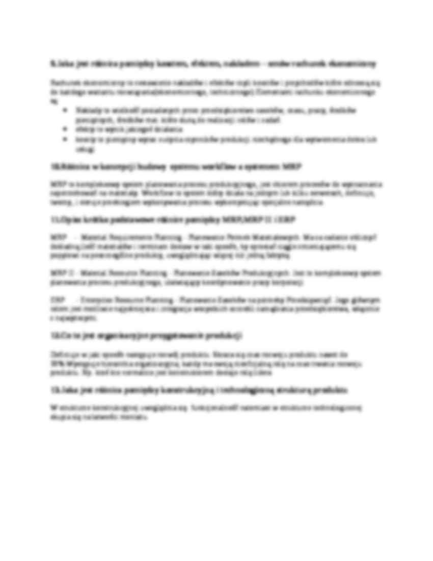 Organizacja i optymalizacja procesów produkcyjnych-pytania na kolokwium - strona 2
