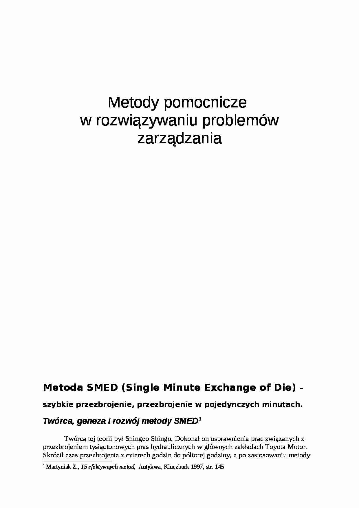 Metody pomocnicze w rozwiązywaniu problemów zarządzania-opracowanie - strona 1